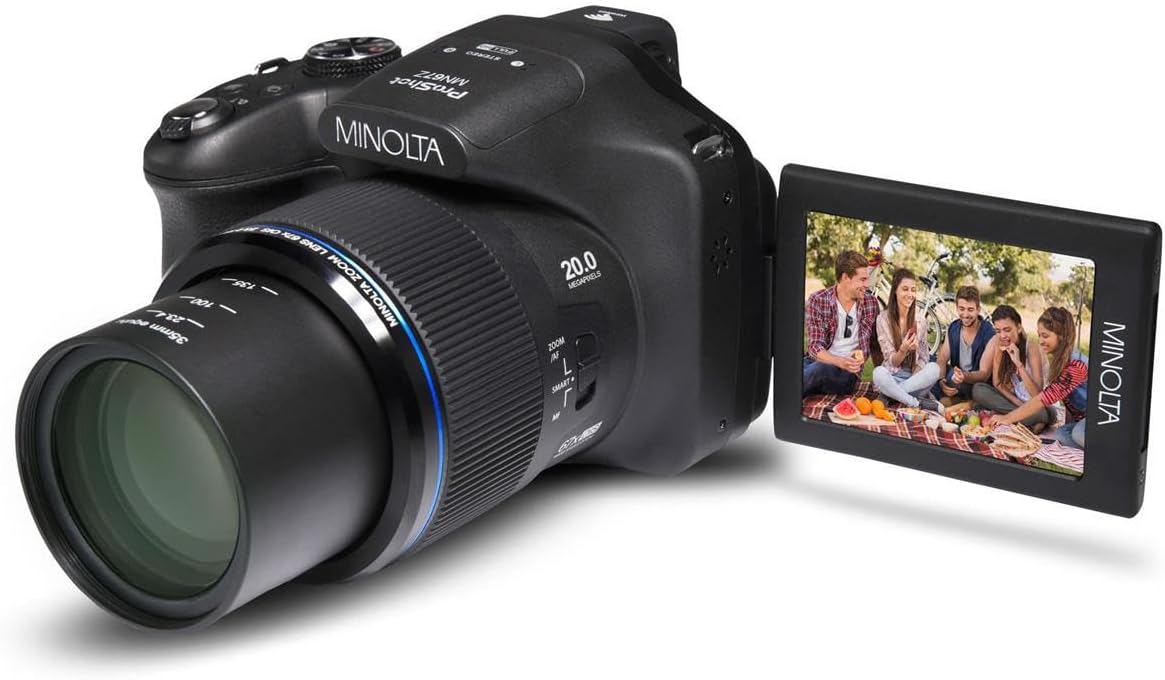 Minolta MN67Z Pro Shot 20MP Camera, 67X Zoom, 1080p HD Video (Red)