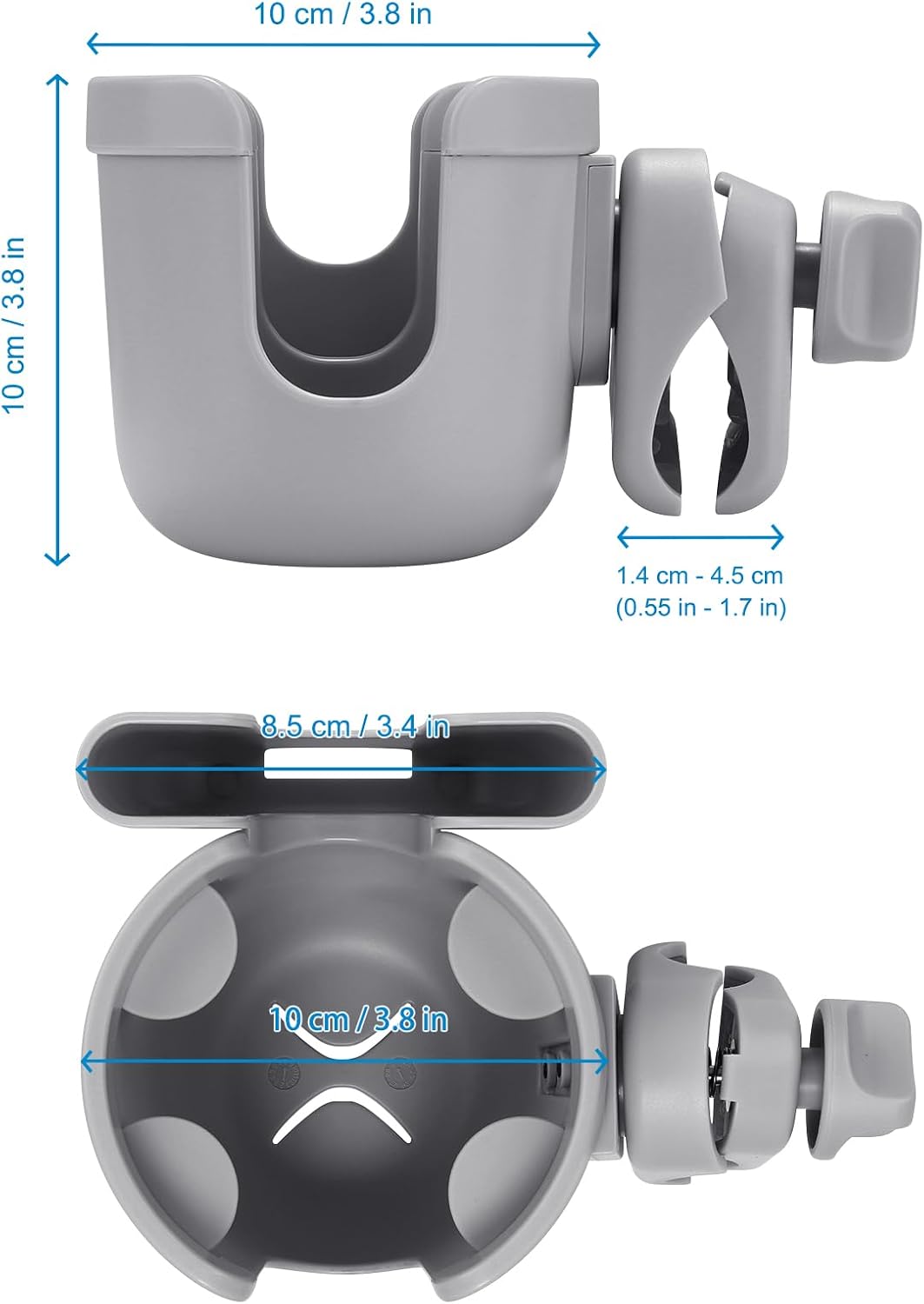 Accmor Stroller Cup Holder with Phone Holder, Bike Cup Holder, Universal Cup Holder for Uppababy Nuna Strollers, 2-in-1 Drinks Holder for Walker