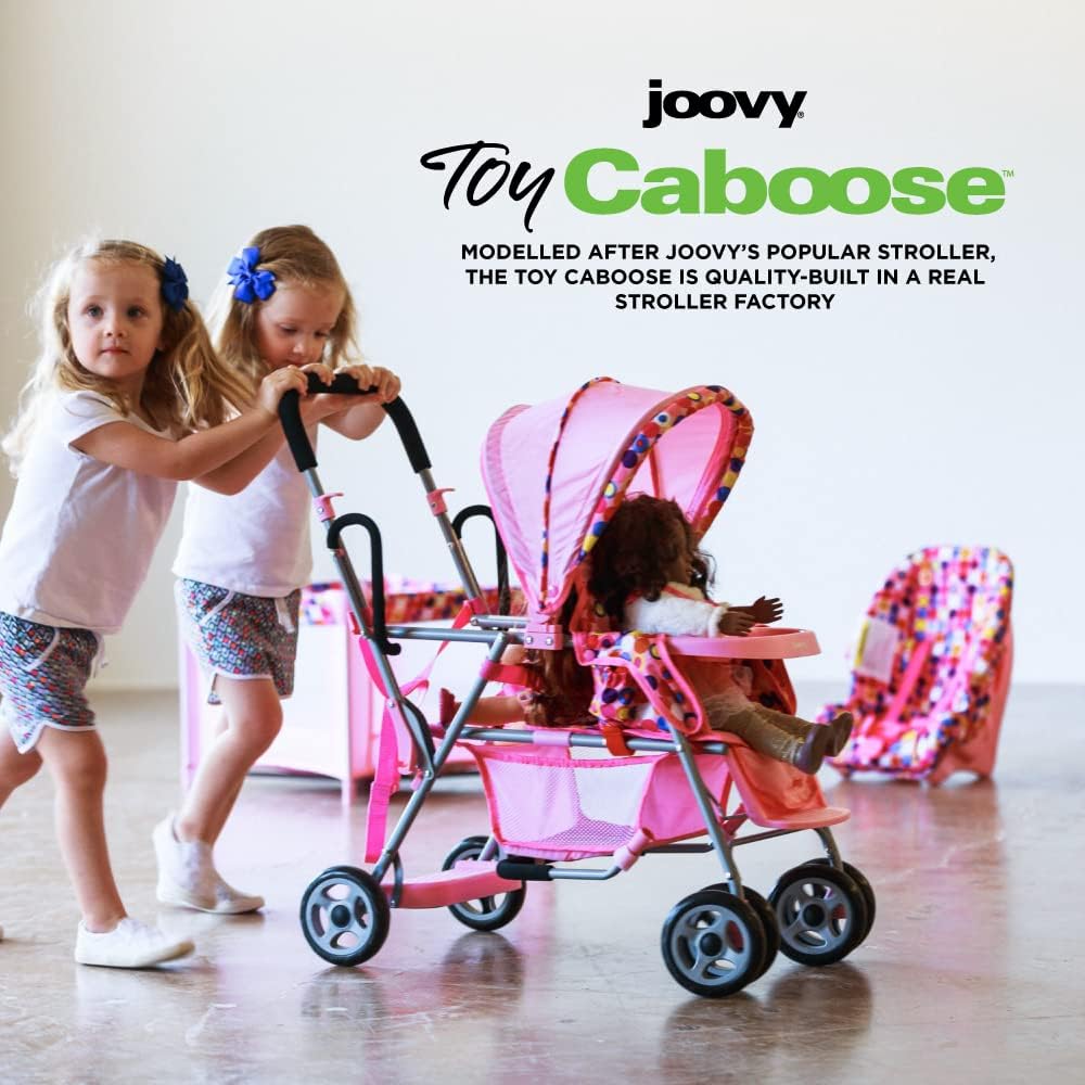 Joovy Toy Caboose Baby Doll Stroller Featuring Reclining Front Seat, Adjustable Footrest, Storage Basket, Extendable Canopy
