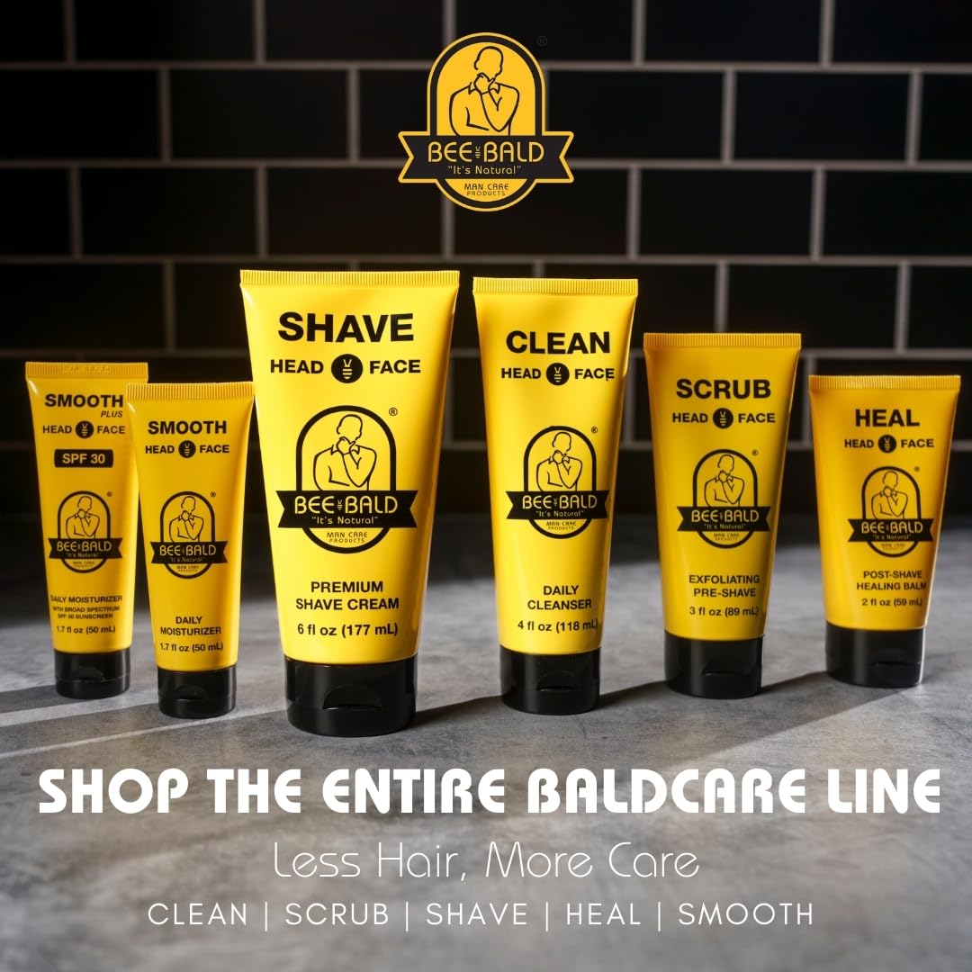 Bee Bald HEAL Aftershave for Men, Calm & Soothes, After Shave Balm, 2 fl oz | Immediately Calms & Soothes Irritated Skin. Treats Razor Burn, Redness, Bumps on Head or Face. Perfect For Sensitive Skin.