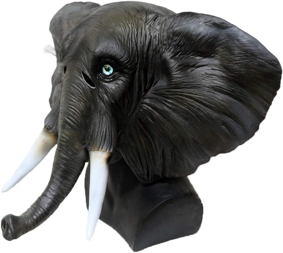 Latex Animal Full Head African Elephant Mask Animal Fancy Masquerade Party Costume Mask