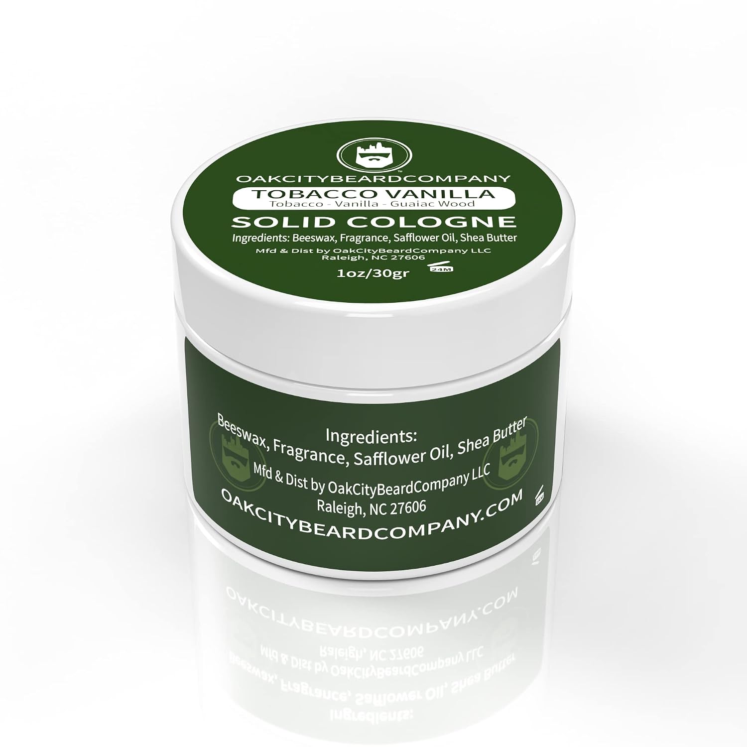 Oak City Beard Company - Tobacco Vanilla - Solid Cologne - 1 Ounce - Tobacco - Vanilla - Guaiac Wood