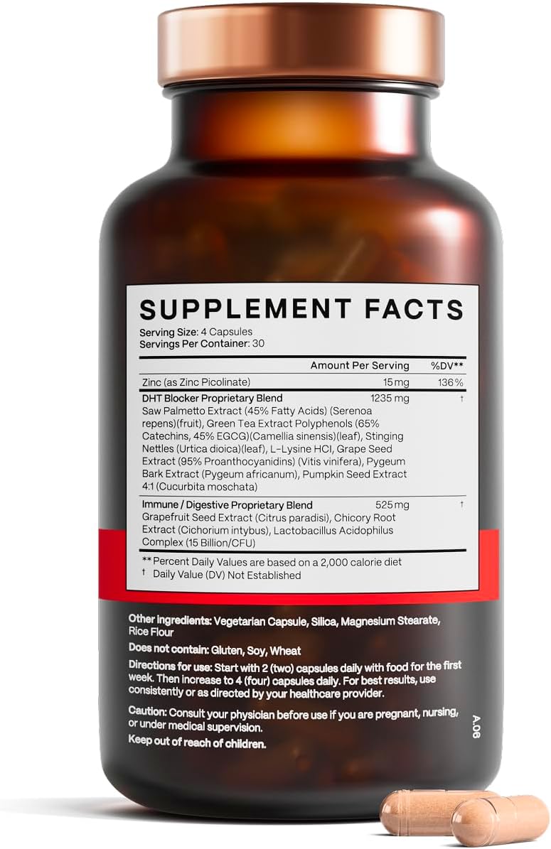 DHT Blocker - Hair Growth Supplement for Genetic Thinning for Men and Women | Guaranteed