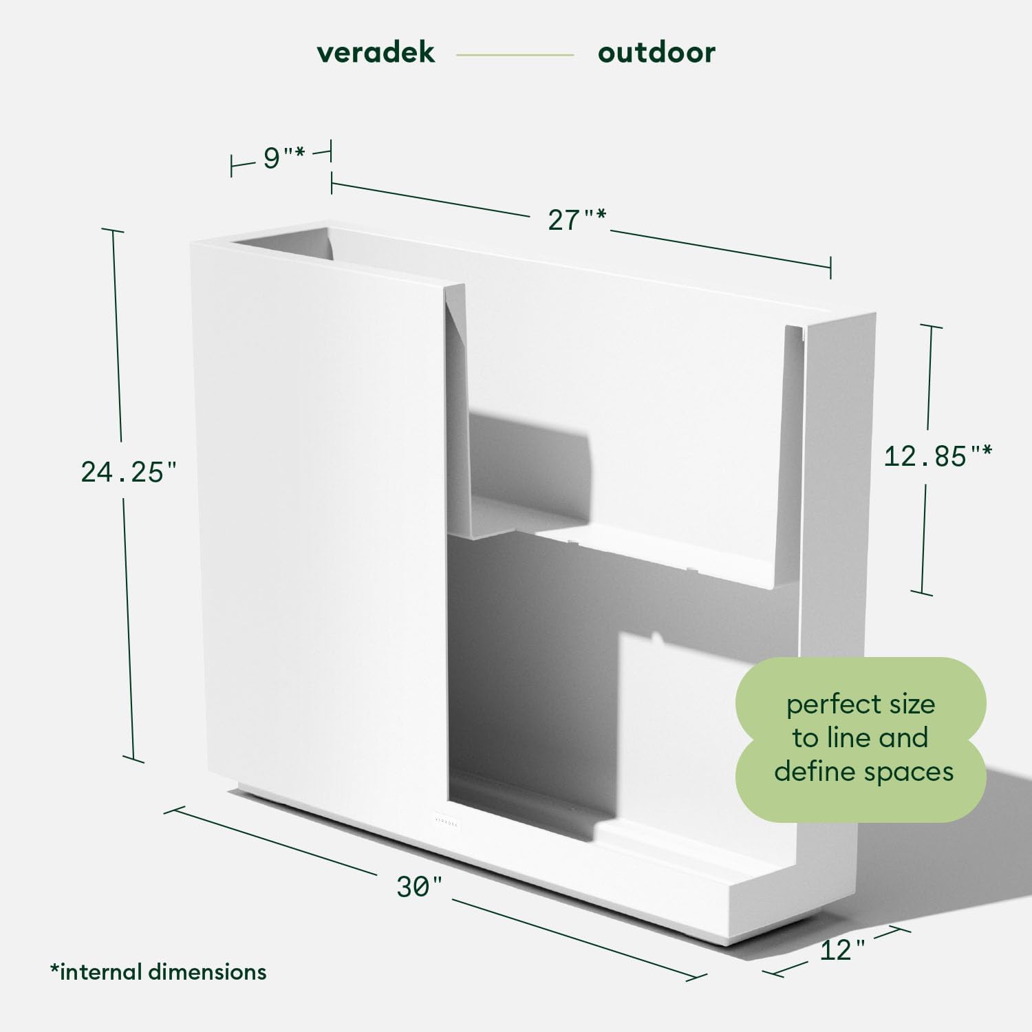 Veradek Span Plastic Box Series Planter - Tall Rectangular, White, All-Weather Resistant, Removable Insert Bucket, Modern Design, Indoor/Outdoor Use | Made From Durable Plastic Featuring a Removable Insert Bucket. Modern Porch/Patio Décor for Plants and…