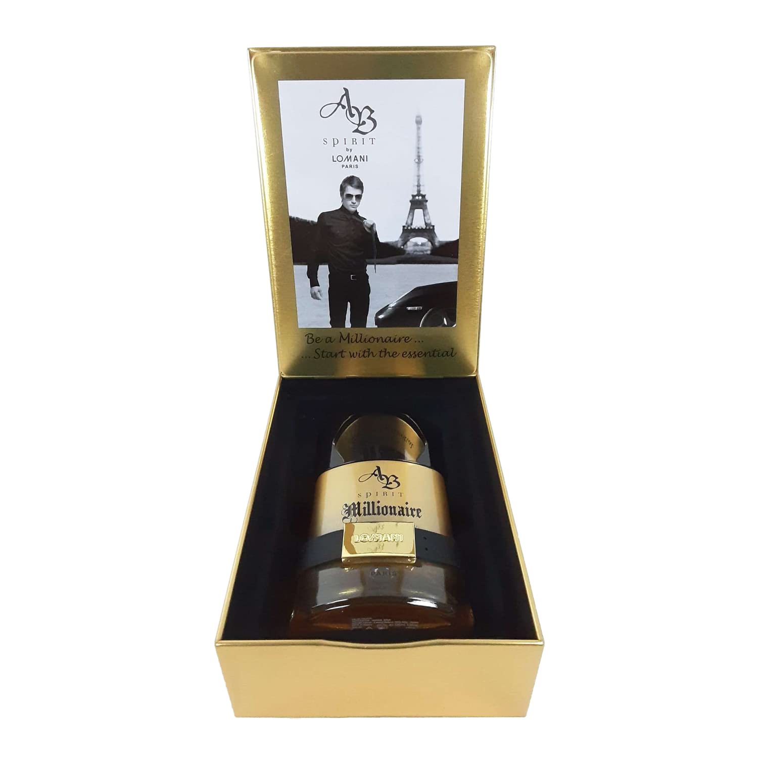 Lomani Ab Spirit Millionaire Eau De Toilette Spray for Men, Gold , 3.3 Ounce