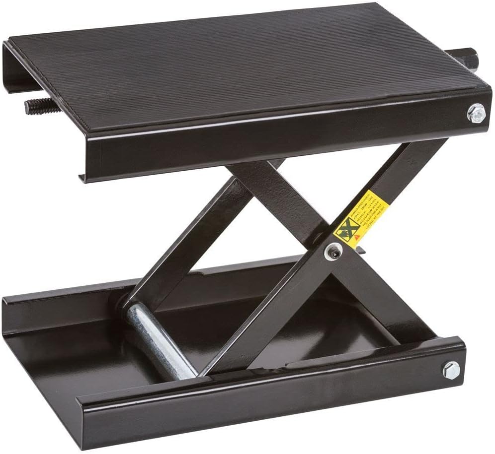 Black Widow Steel Motorcycle Scissor Jack, 1,100 lb Capacity
