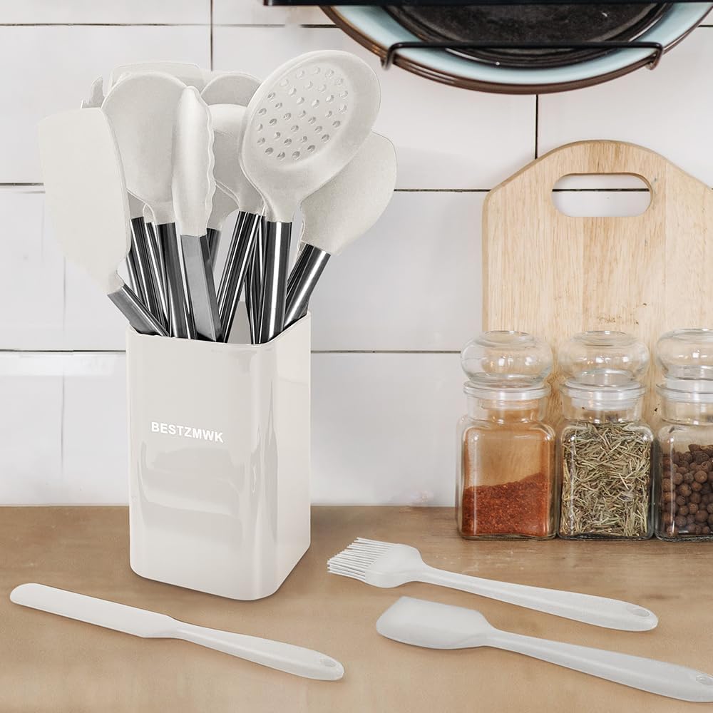 Kitchen Utensil Set-Silicone Cooking Utensils-33 Kitchen Gadgets & Spoons for Nonstick Cookware-Silicone and Stainless Steel Spatula Set-Best