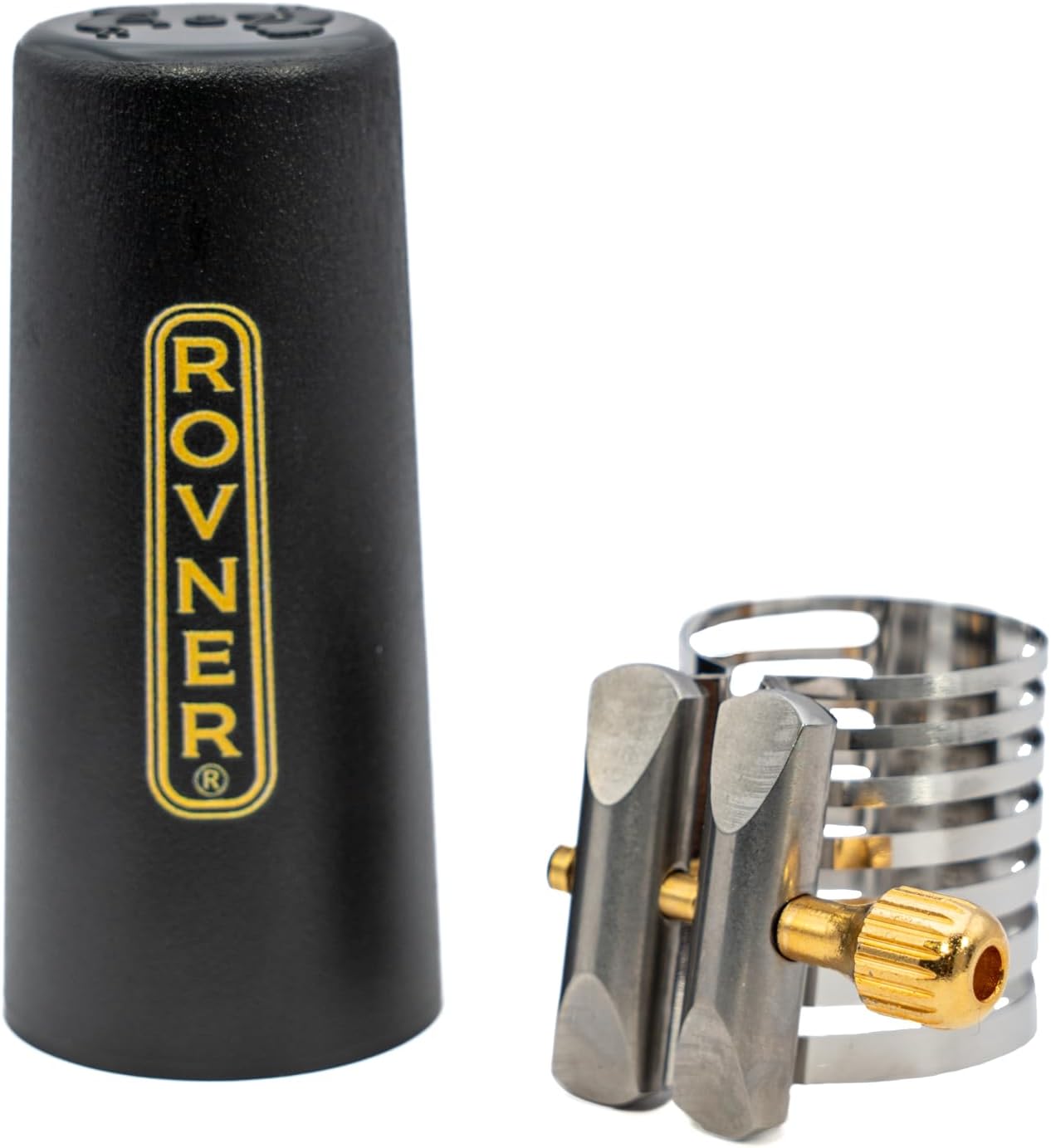 Rovner Ligature & Plastic Cap for Tenor Standard Saxophone - Platinum Ligature for Hard Rubber Mouthpiece (P-2R)
