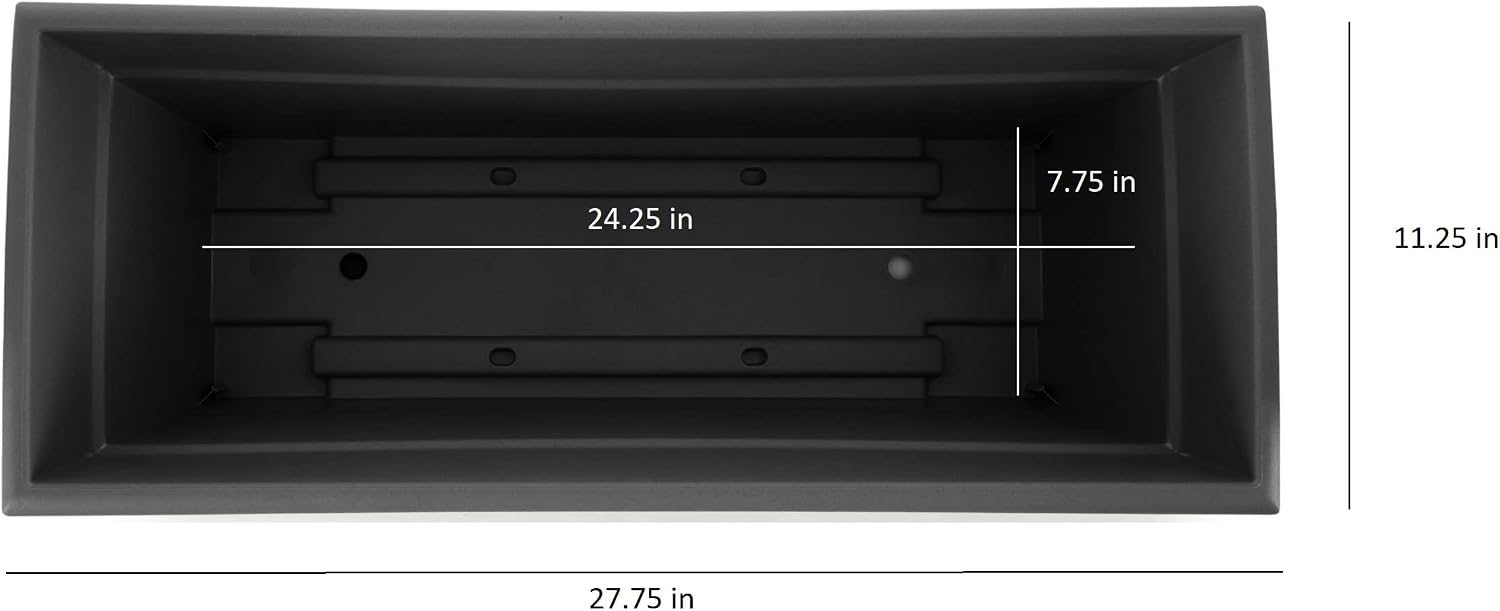 The HC Companies Romana Planter Box, 28 Inch, Clay, 1-Pack | Plastic, Drainage Plug, Lightweight, UV-Resistant, for Garden, Patio, Balcony & Fence