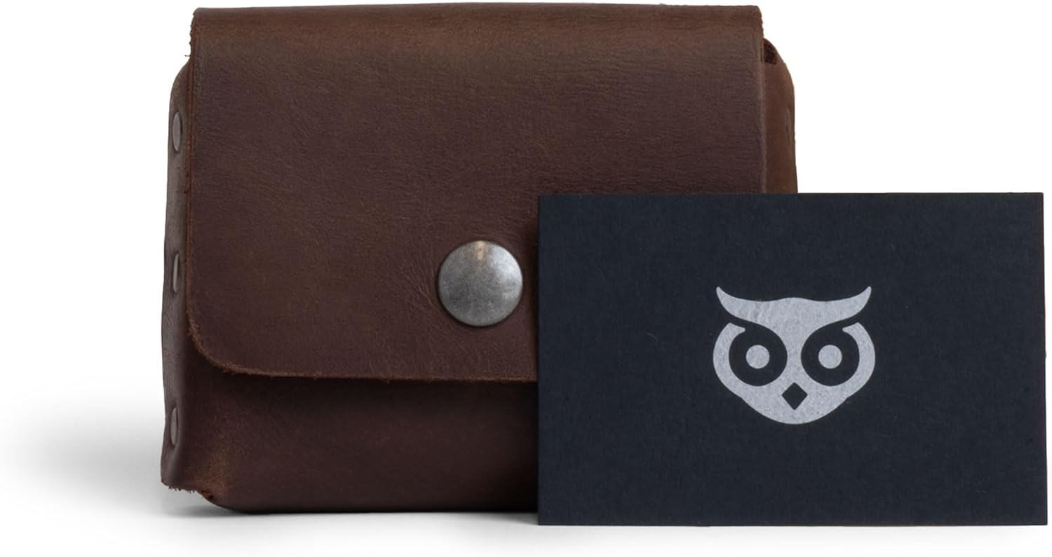 Hide & Drink, Thick Leather Riveted Horizontal Waist Wallet, Holds Up to 12 Cards Plus Folded Bills Coin Holder Organizer, Handmade, Bourbon Brown