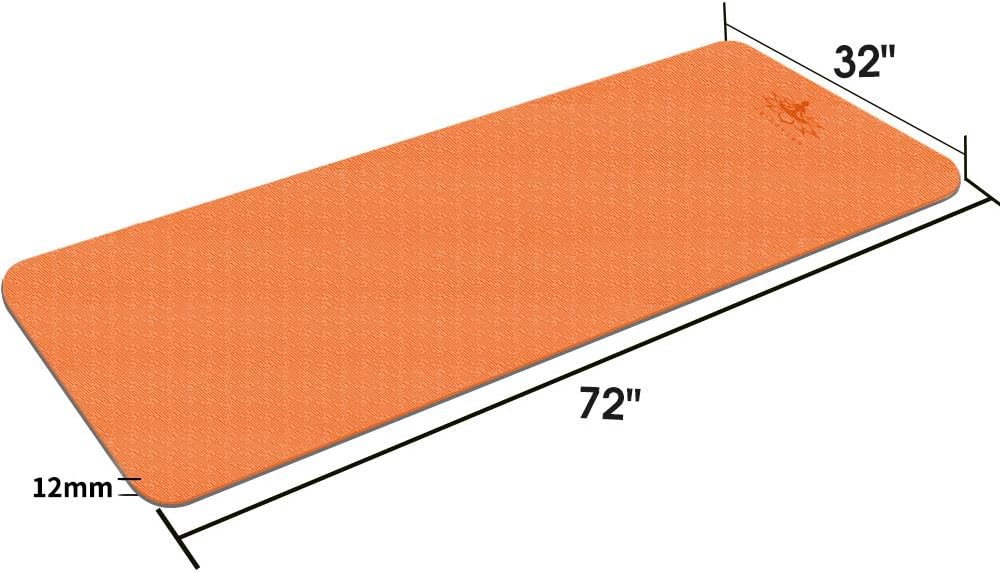 Hatha Yoga Extra Thick TPE Yoga Mat - 72"x 32" Thickness 1/2 Inch -Eco Friendly- With High Density Anti-Tear Exercise Mats For Home Gym Travel &