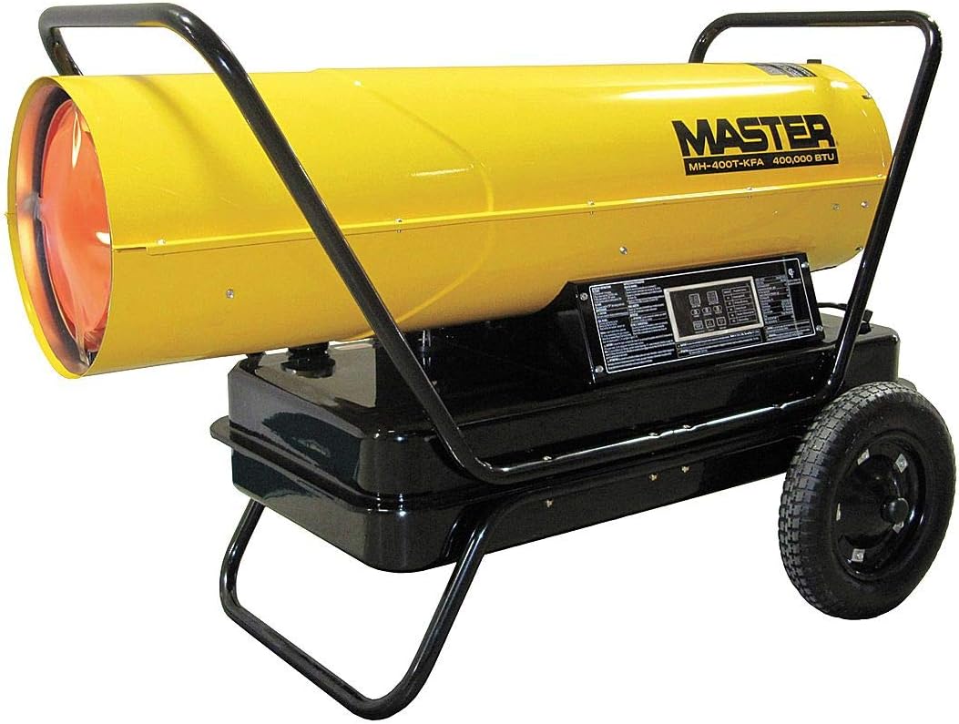 MASTER 400TMHD-KFA 400, 000 BTU Kerosene/Diesel Forced Air Torpedo Heater w/Thermostat, Portable Forced Air Torpedo Heater for Construction, Shop