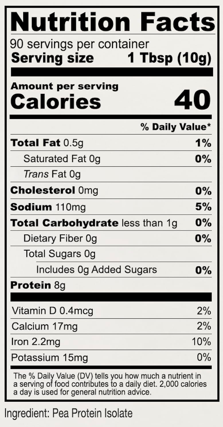 Anthony's Premium Pea Protein, 2 lb, Plant Based, Gluten Free, Unflavored, Vegan, Keto Friendly, Made from Peas