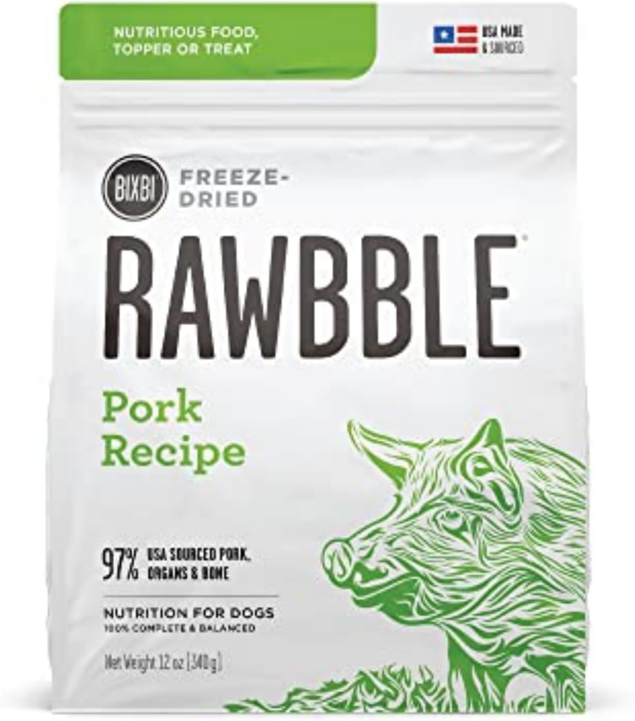 BIXBI Liberty Freeze-Dried Dog Food Topper & Treats, Beef – 98% Meat & Organs, No Refrigeration – USA Made, 26 oz