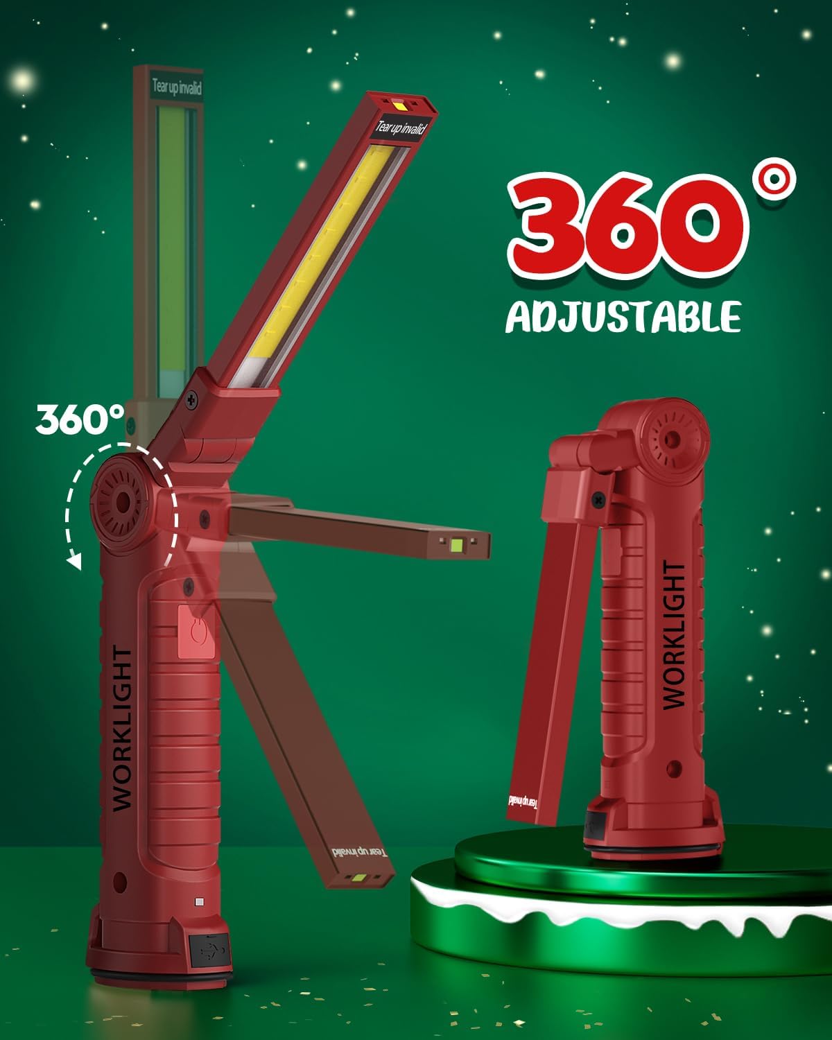 Coquimbo 2 Pack Rechargeable Work Light, Christmas Tool Gifts for Men Dad