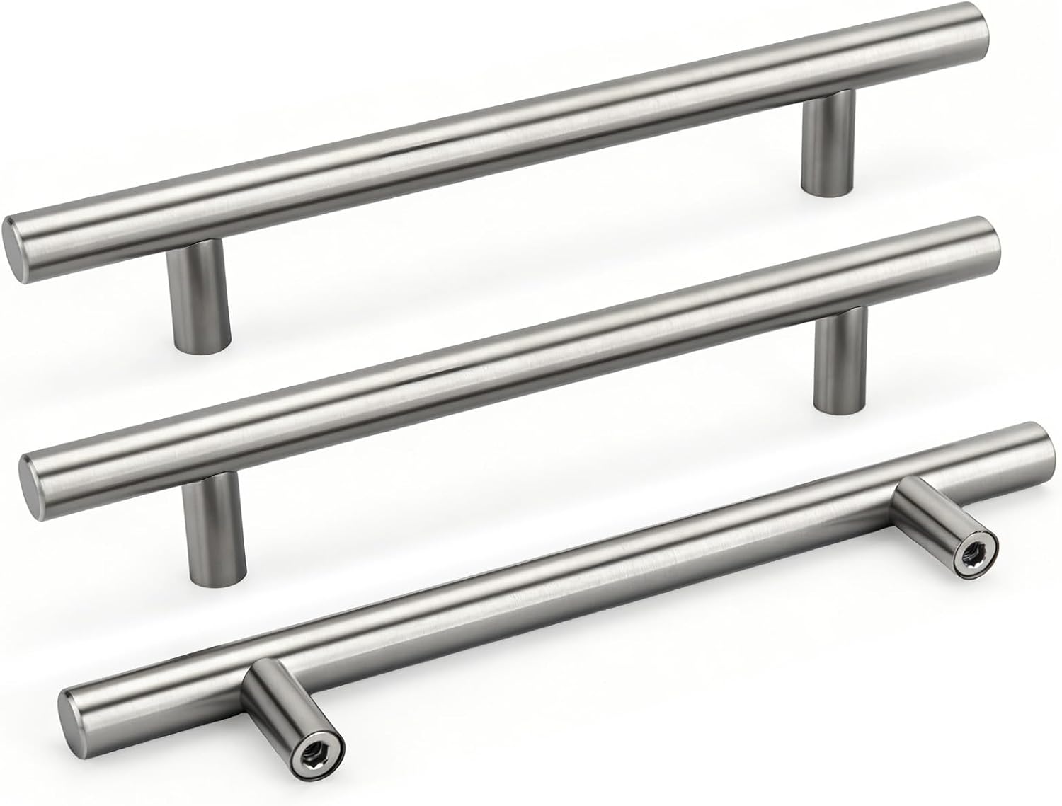 Goldenwarm 5 Pack 3 inch Gold Cabinet Handles Brushed Gold Cabinet Pulls | Gold Dresser Drawer Handles Stainless Steel Drawer Pulls for Kitchen Bathroom Bedroom, Easy to Install