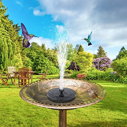 Mademax 1W Solar Bird Bath Fountain Pump, Solar Fountain, Free Standing Floating Solar Powered Water Fountain Pump for Bird Bath, Garden, Pond, Pool