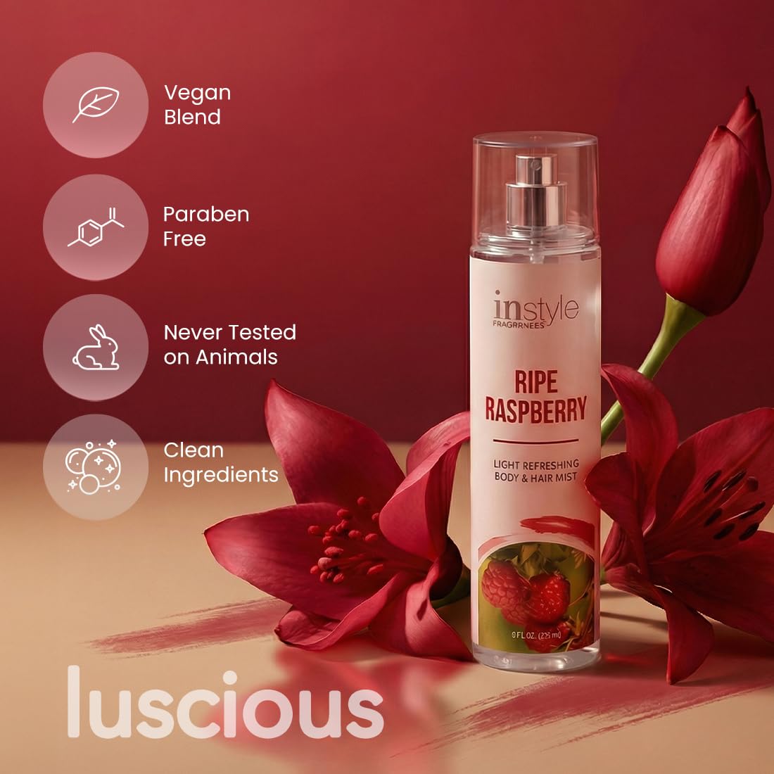 Instyle Fragrances Light Refreshing Body & Hair Mist, Tahitian Vanilla