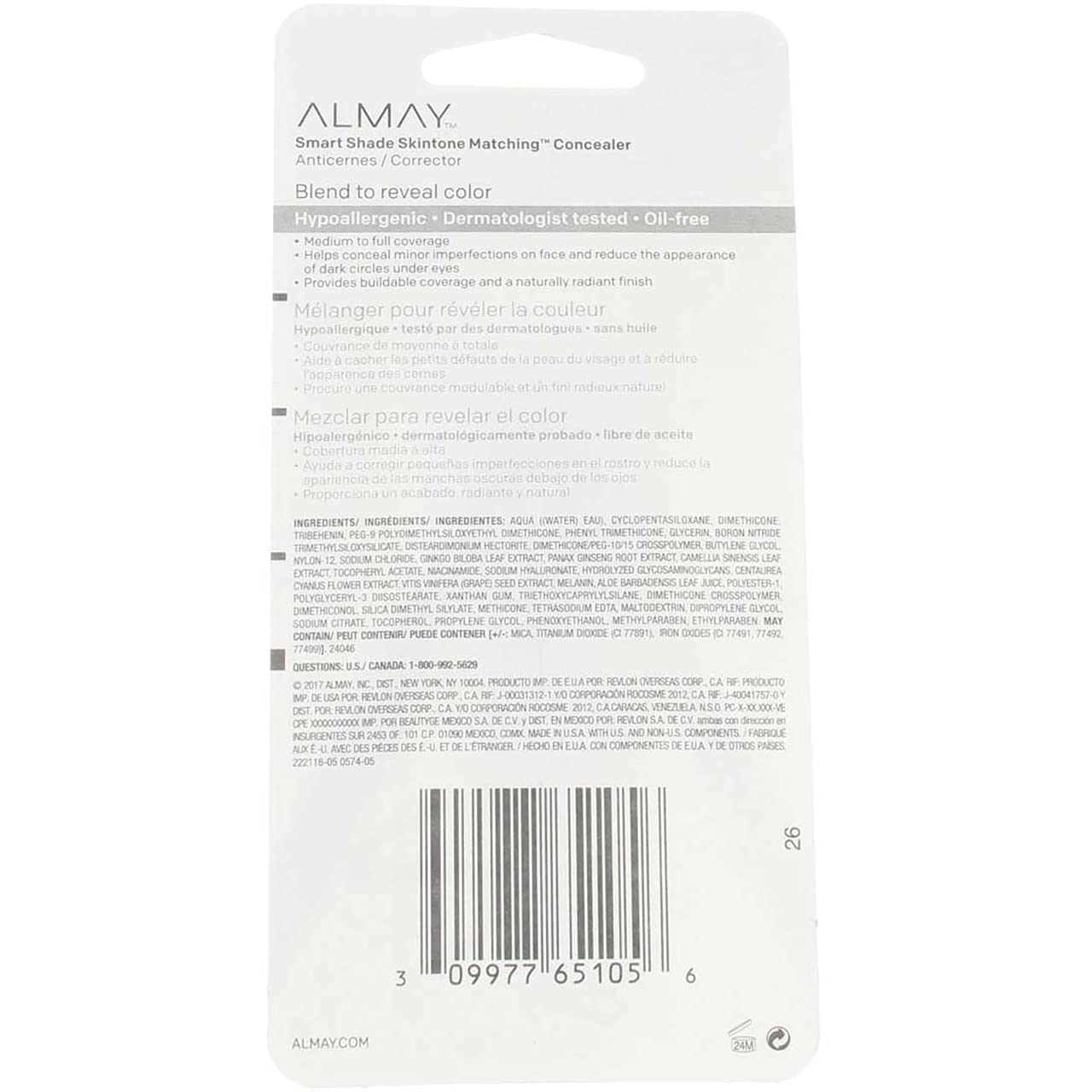 Almay Smart Shade Face Concealer, Hypoallergenic, Cruelty Free, Oil Free, Dermatologist Tested