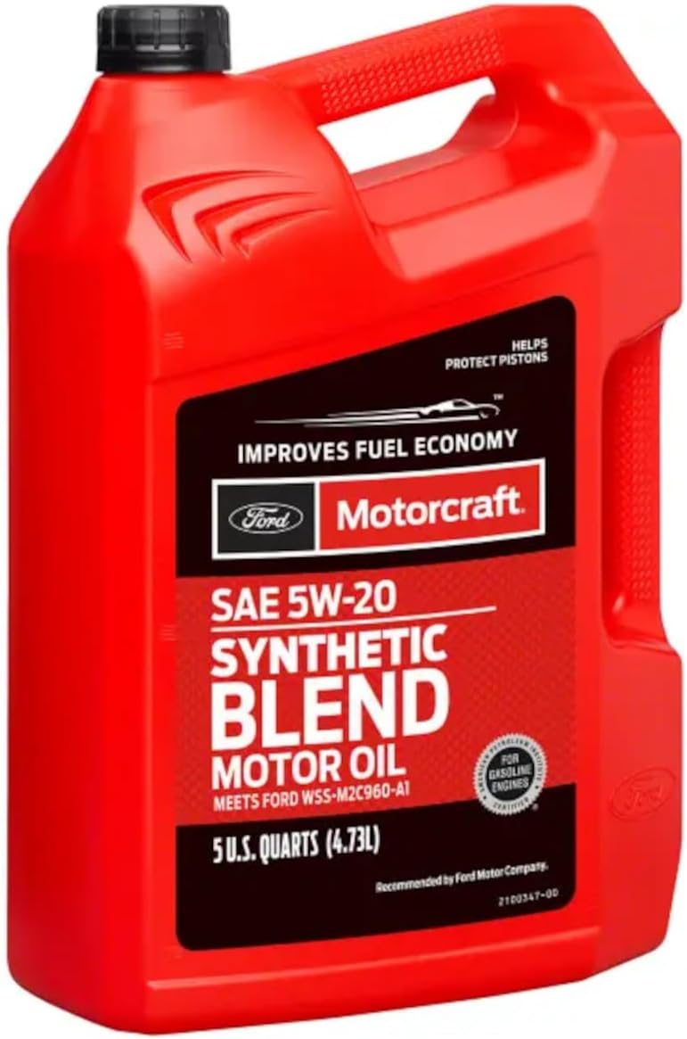 Motorcraft SAE 5W-20 Synthetic Blend Motor Oil - XO-5W20-5Q3SP - 5 Quart Jug (For Select Models and Years of Ford, Lincoln, and Mercury Vehicles)