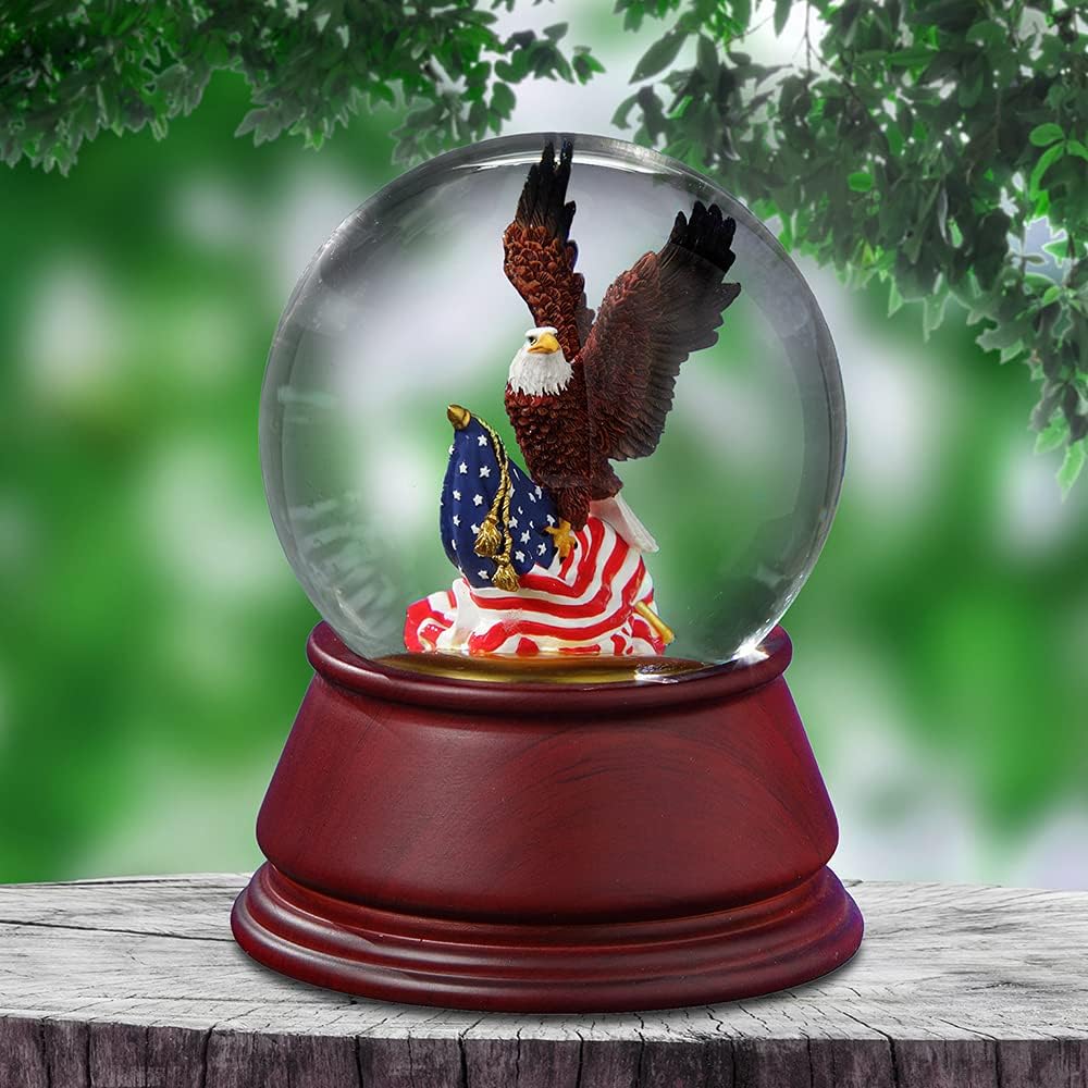 San Francisco Music Box American Eagle Musical Water Globe