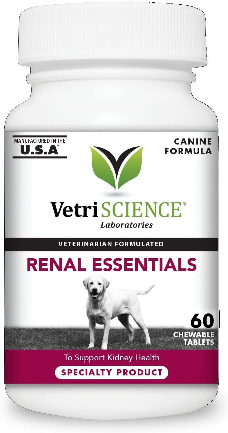 VetriScience Kidney Health Chewable Tablets for Dogs - Renal Essentials Support Supplement with Astragalus, Rehmannia, Nettle Seed & Cordyceps