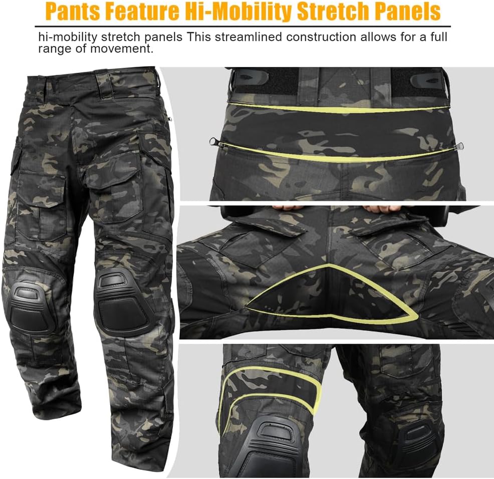 KRYDEX Tactical Men's G3 Combat Pants with Knee Pads