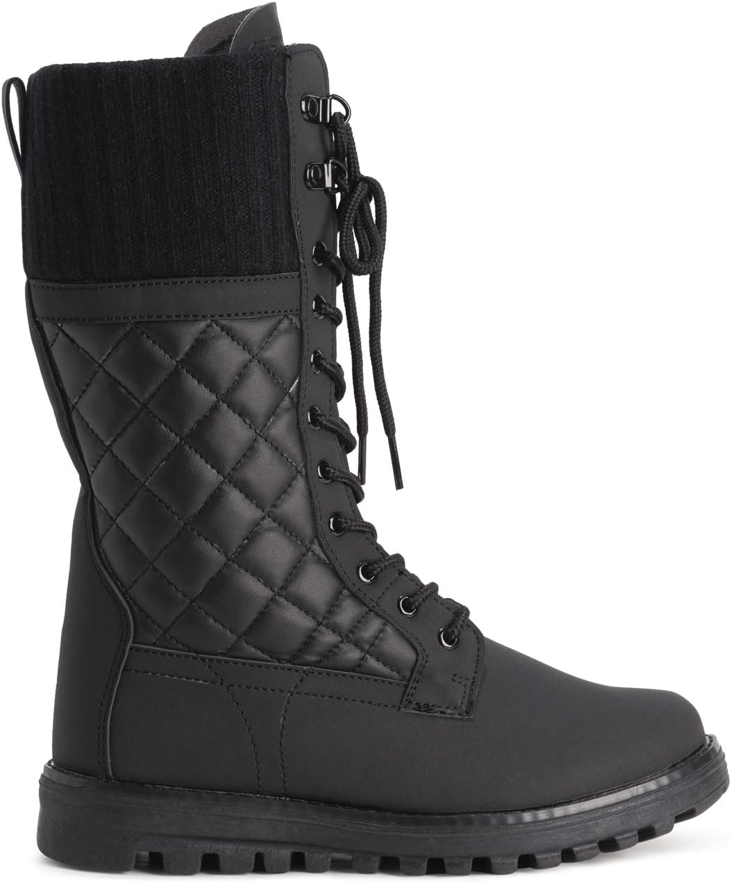 POLAR Womens Faux Fur Warm Thermal Waterproof Outdoor Walking Snow Winter Rubber Sole Calf Boots