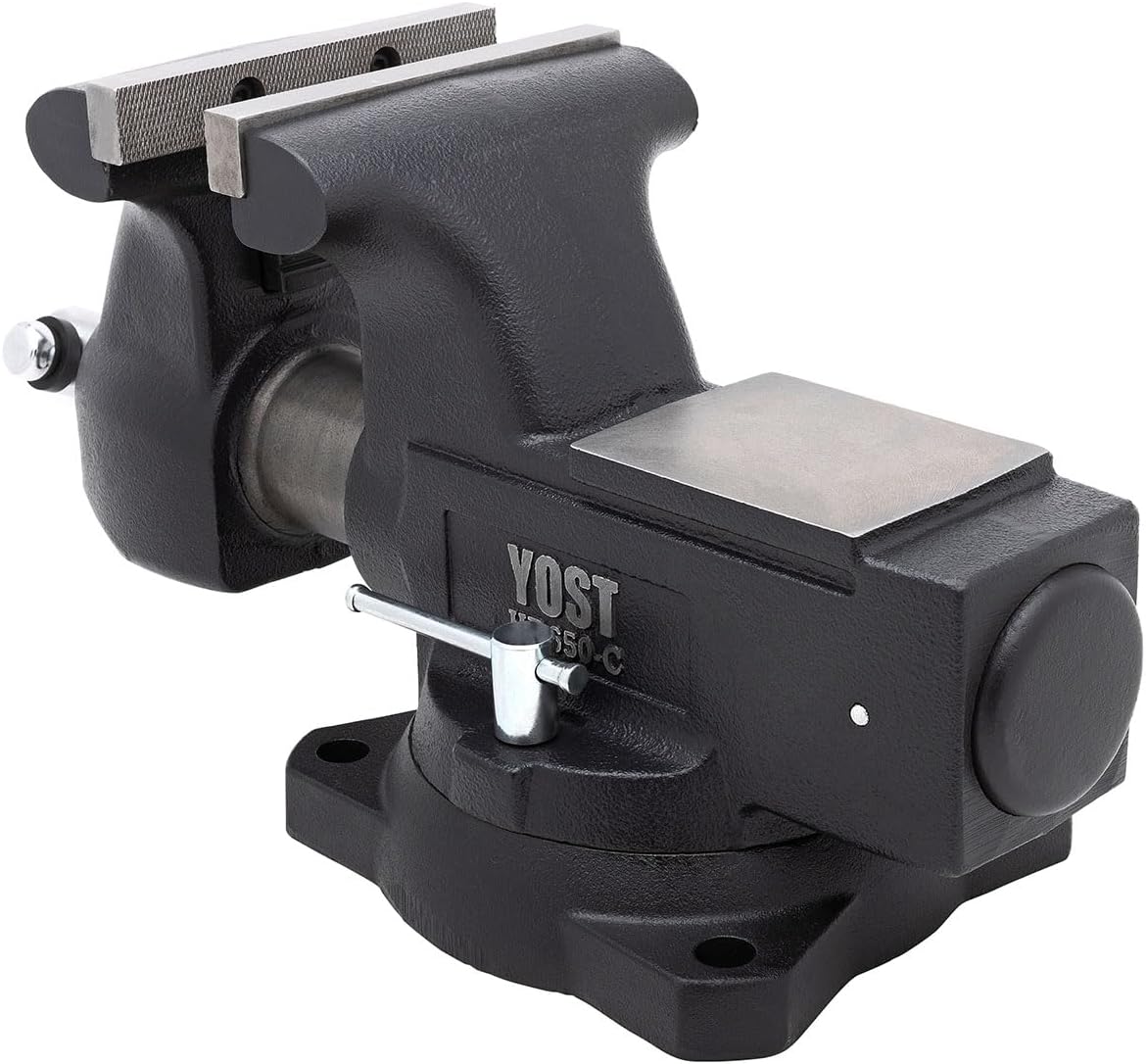 Yost Vises LV-4 Homeowner's Vise | 4.5 Inch Jaw Width with a 3 Inch Jaw Opening Home Vise | Secure Grip with Swivel Base | Blue