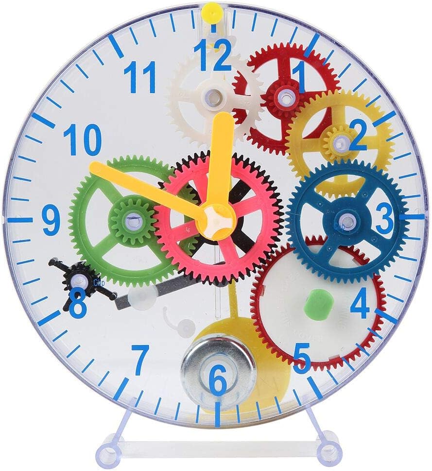 Lily's Home 31 Pieces Do-It-Yourself Children's First Puzzle Clock Kit, No Batteries Required, Learn How Clock Gears Work