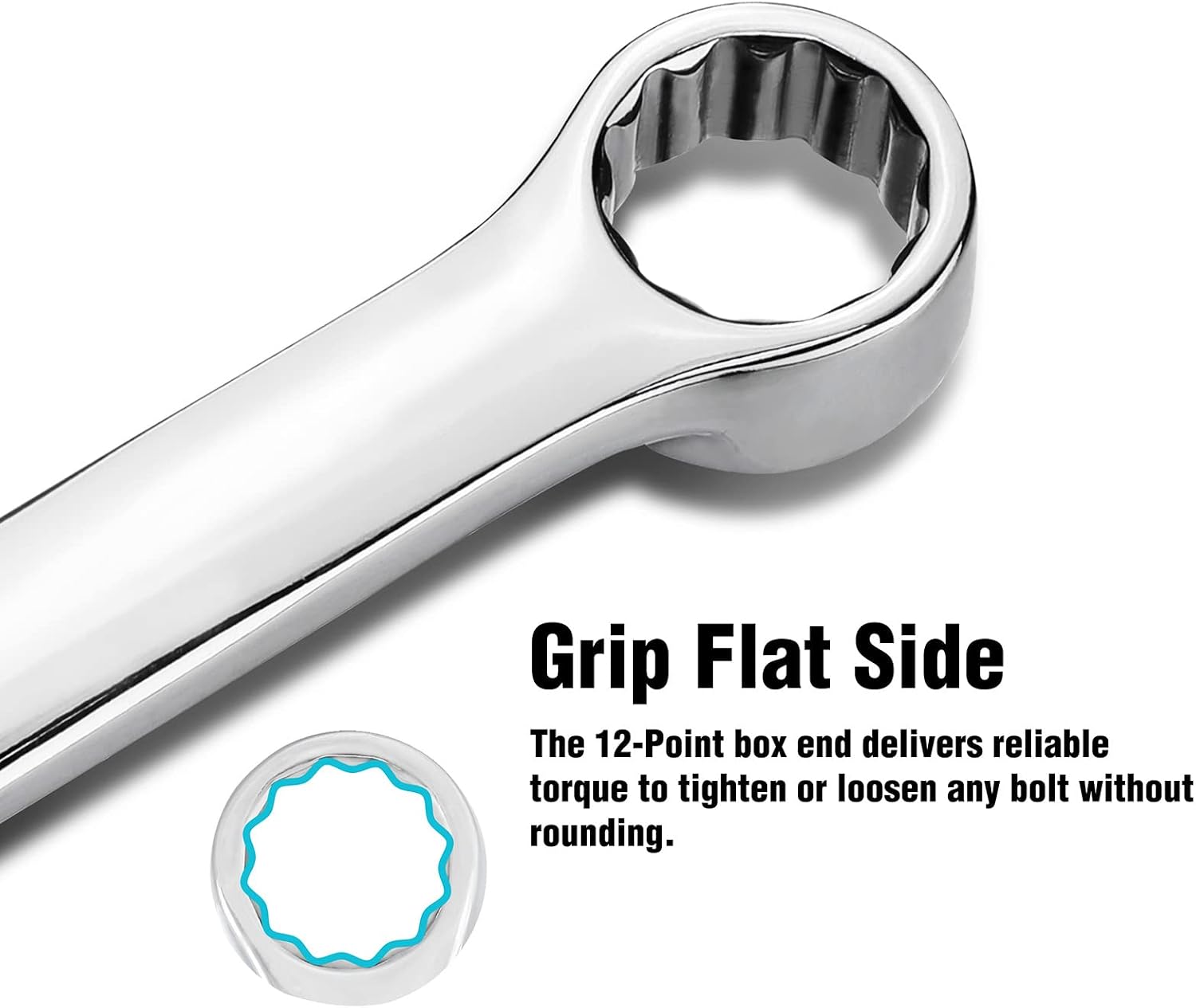 DURATECH Extra Long Ratcheting Wrench Set, Double Box End, Metric, 9-Piece