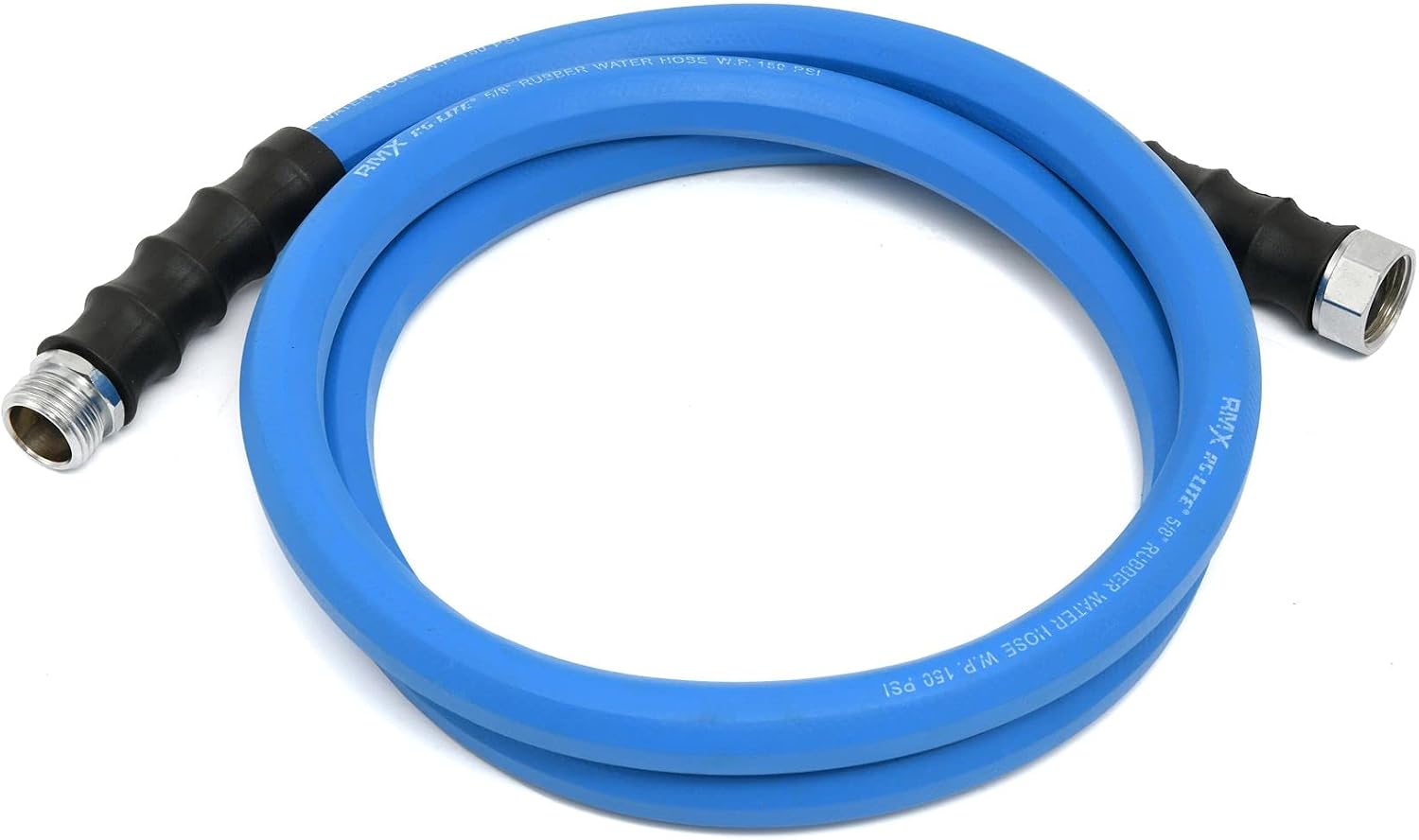 AG-LITE BSAL5825 5/8" x 25' Hot/Cold Water Rubber Garden Hose, 100% Rubber, Ultra-Light, Super Strong, 500 PSI, 50F to 190F Degrees, High Strength Polyester Braided