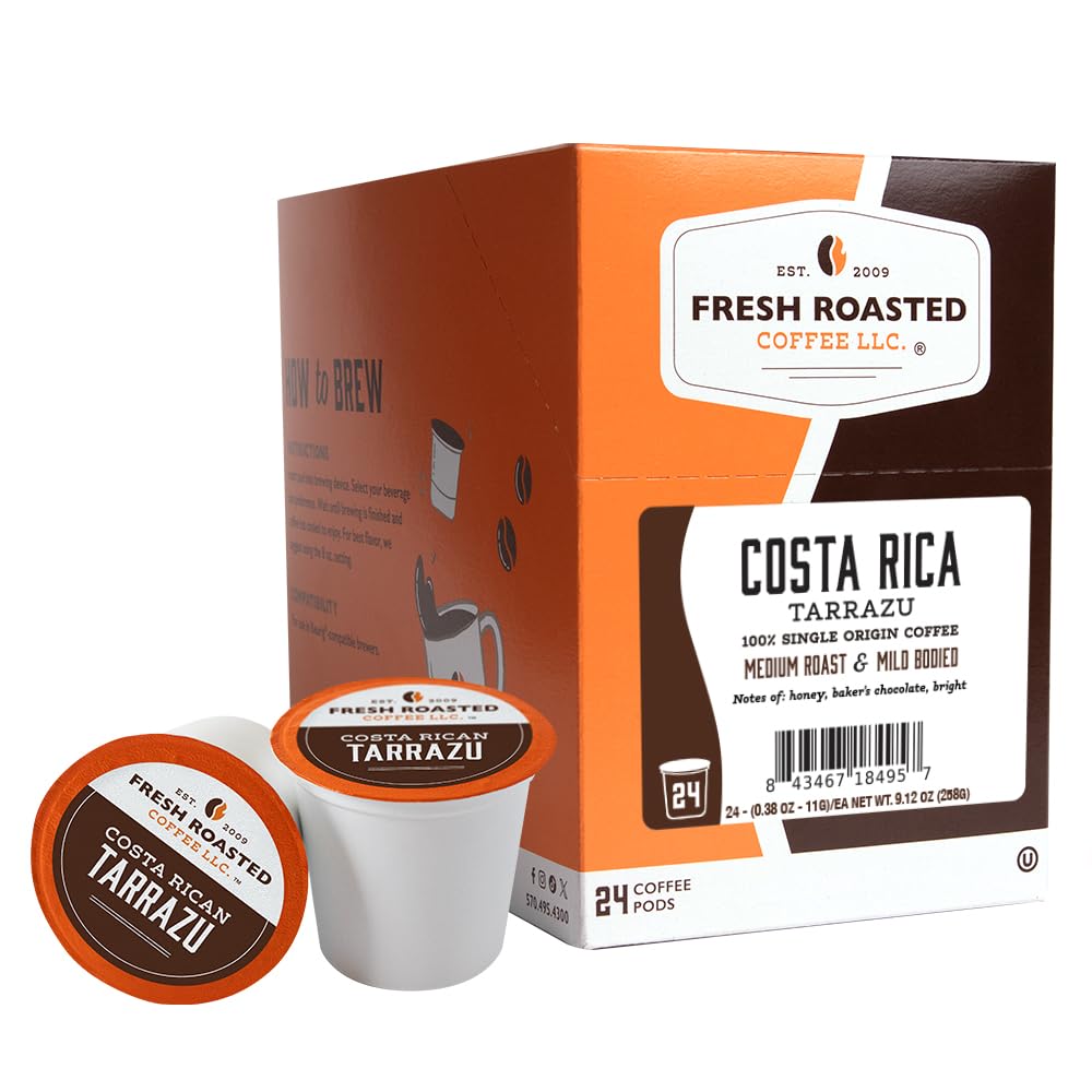 Fresh Roasted Coffee, Organic Colombian K-Cup Pods for Keurig Brewers, Medium Roast, USDA Organic, Kosher, 24 Count (Pack of 3)