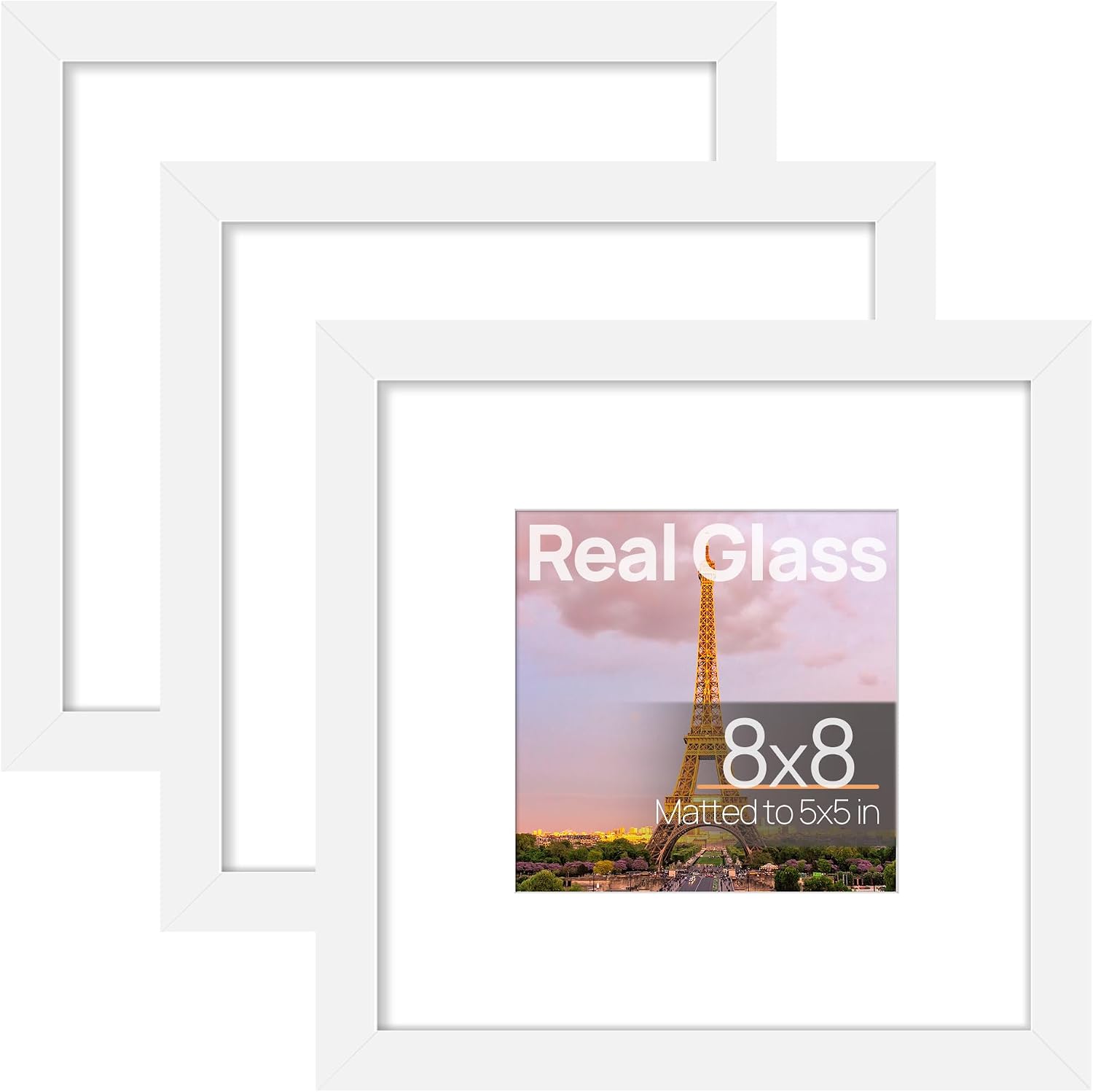 upsimples 12x12 Picture Frame, Gallery Glass Poster Frames Set of 3, Black
