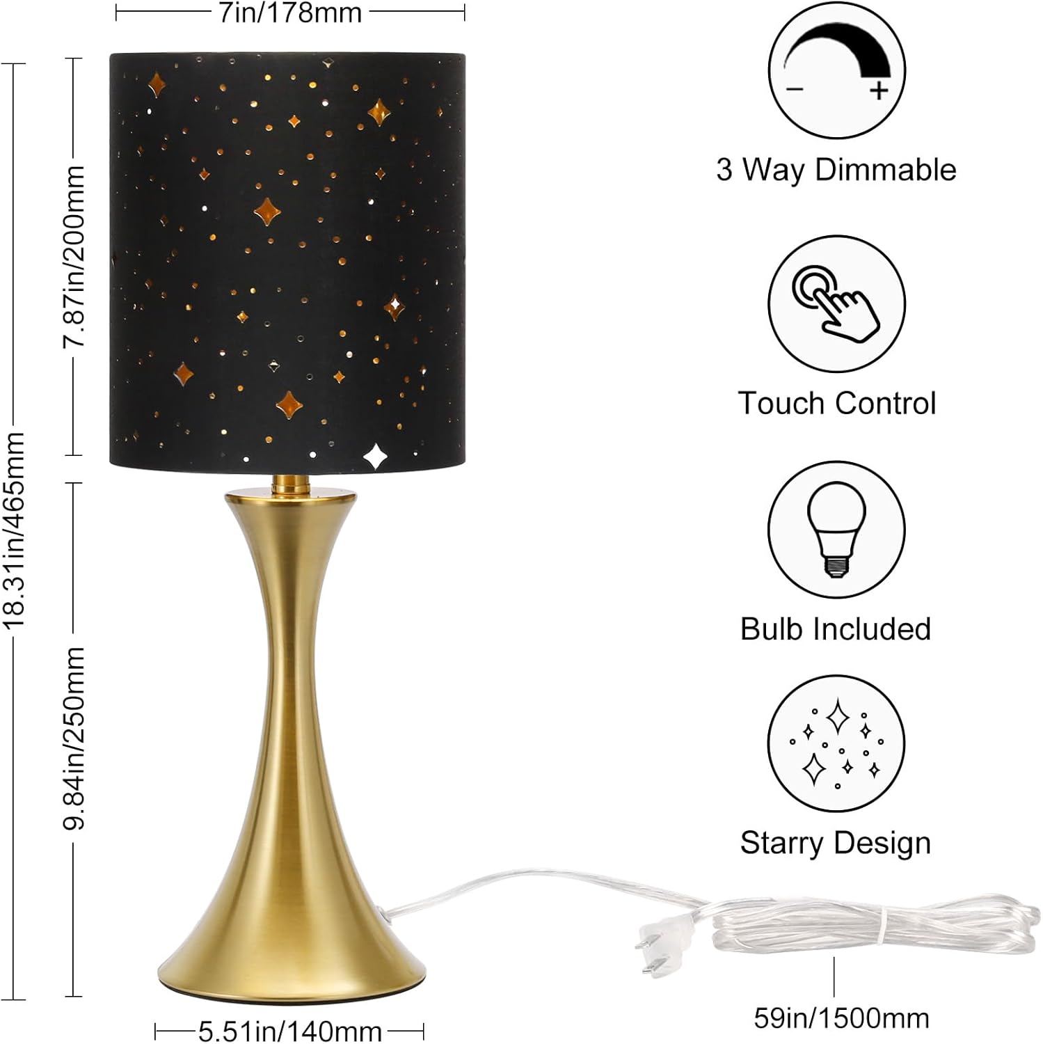 3 Way Touch Control Table Lamp