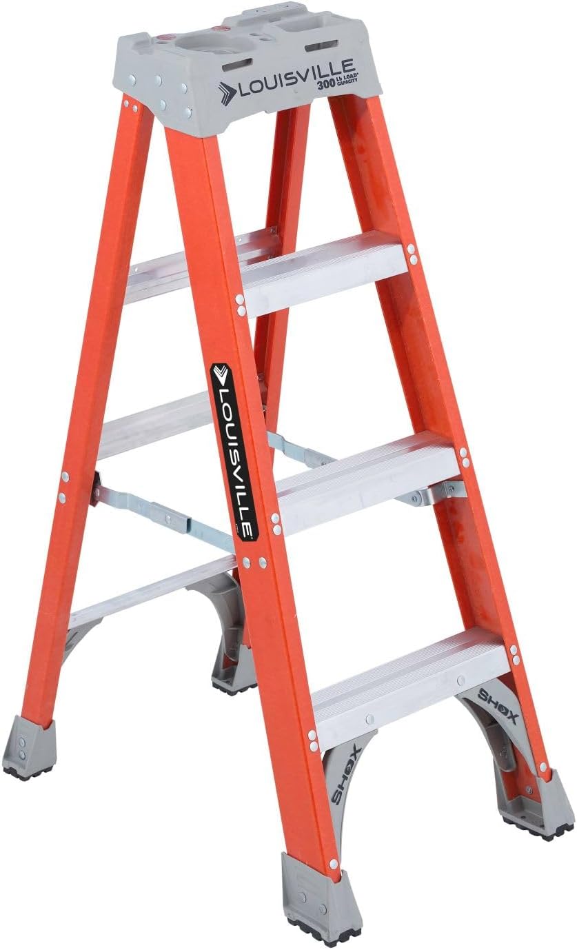 Louisville Ladder 2-Foot Fiberglass Step Stool Industrial, 300-Pound Load Capacity, Type IA, FS1502