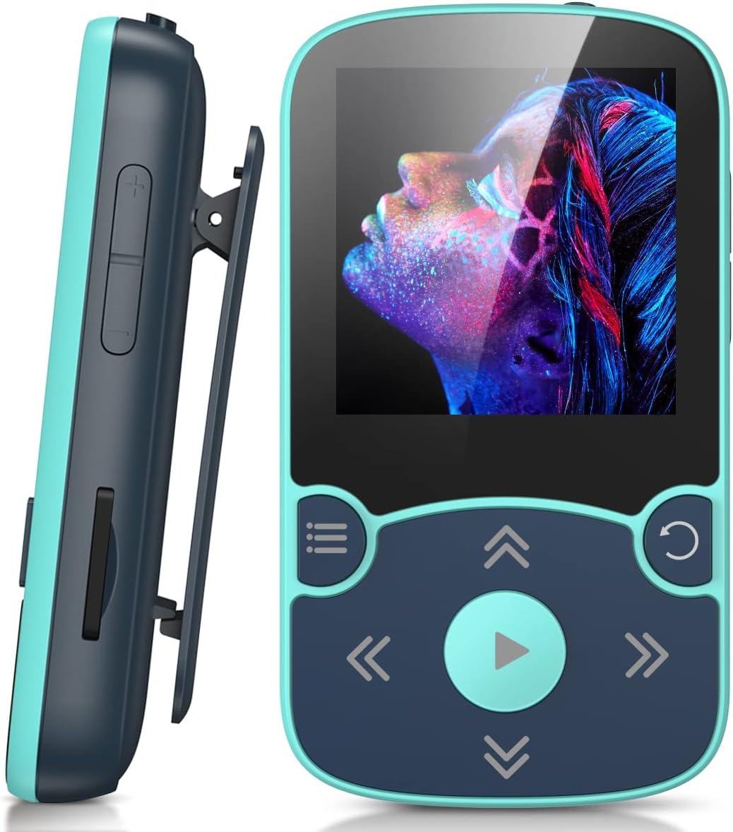 AGPTEK 64GB MP3 Player with Clip, A65 Bluetooth 5.3 Music Player for Sports | with FM Radio, Voice Recorder for Running, Supports up to 128GB TF Card, Orange