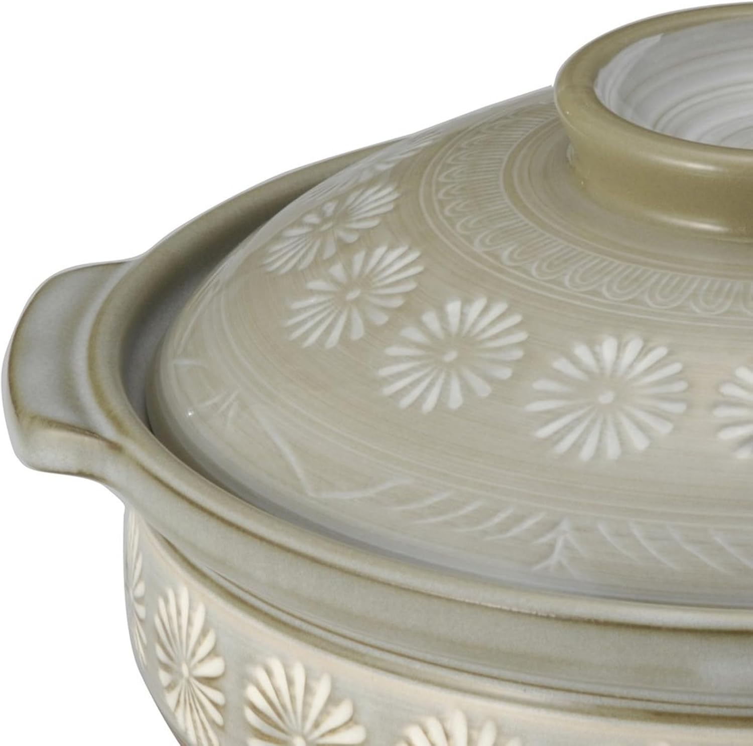 Banko Ware 52013 Ginpo Hanamishima Earthenware Pot (Deep Pot), No. 9, For 4-5 People