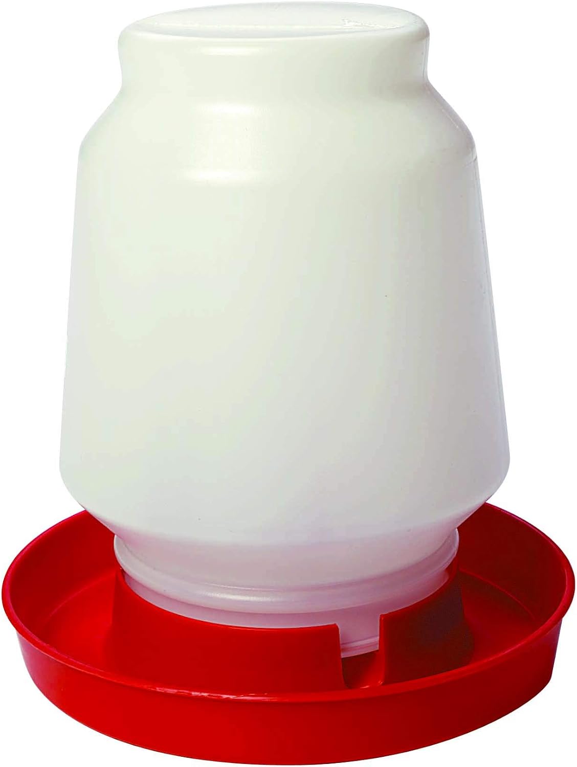 Little Giant® Complete Plastic Poultry Fount | Heavy Duty Plastic Gravity Fed Water Container Jar | Waterer for Chickens, Turkeys, Ducks & More | Made in USA | 1 Gallon | Red