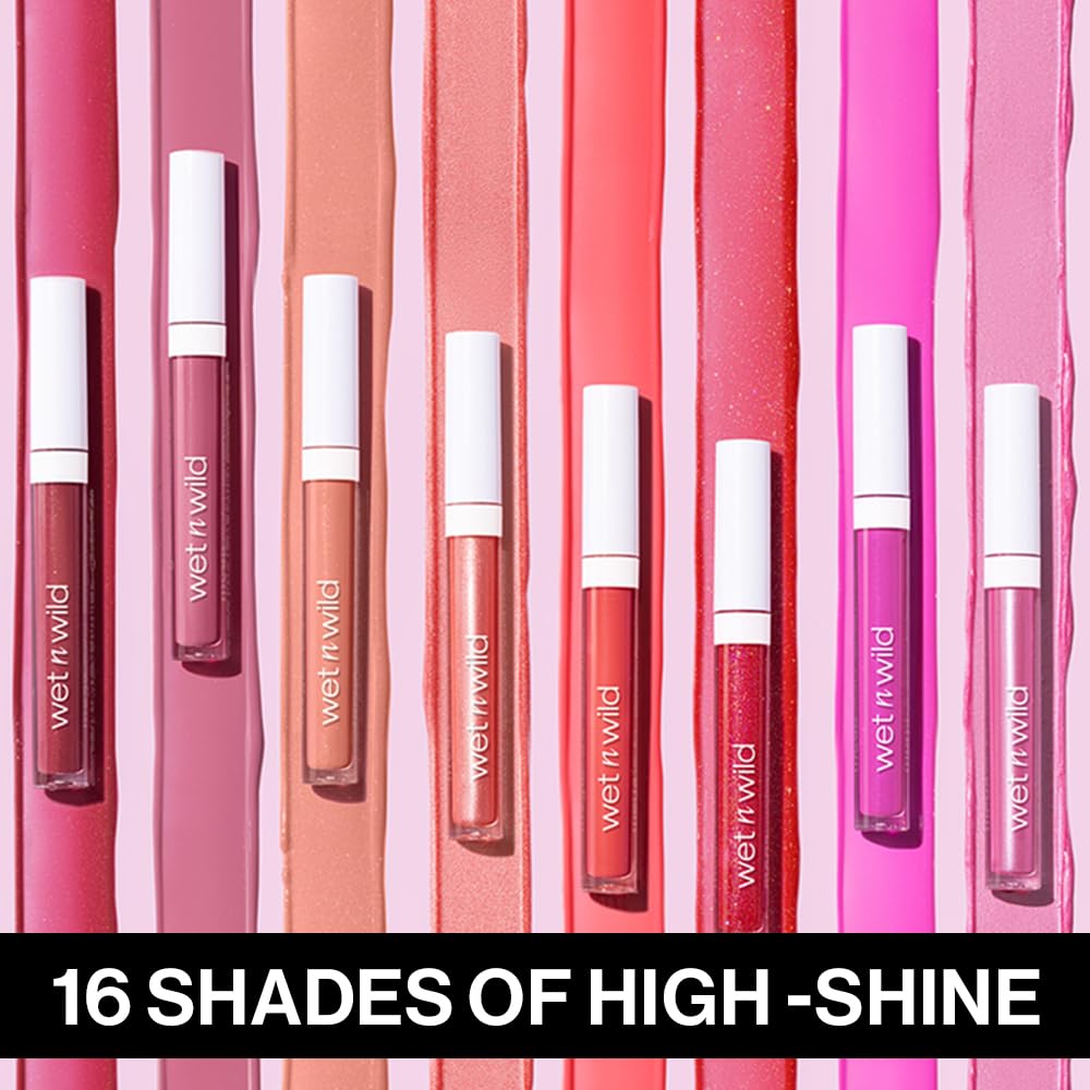 wet n wild MegaSlicks Lip Gloss, Ultra-Glossy, Vitamin-E Enriched, Ultra-Gloss High Shine Moisturizing, Cruelty-Free & Vegan - Bronze Berry