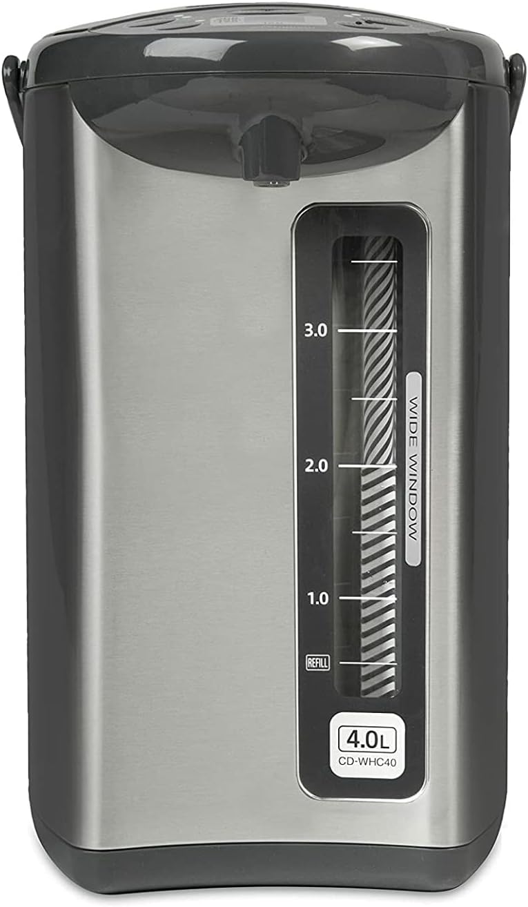 Zojirushi CD-WHC40XH Micom Water Boiler and Warmer, 135 oz, Stainless Gray | Capacity One button, electric dispensing 4-Keep Warm, 135-ounce