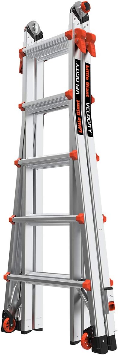 Little Giant Velocity, Aluminum Ladder, 14 ft Reach, 15413-001 | Telescoping Multi-Position Ladder with Extension, A-Frame, 90-Degree & Trestle Modes, 300 lbs. Rating