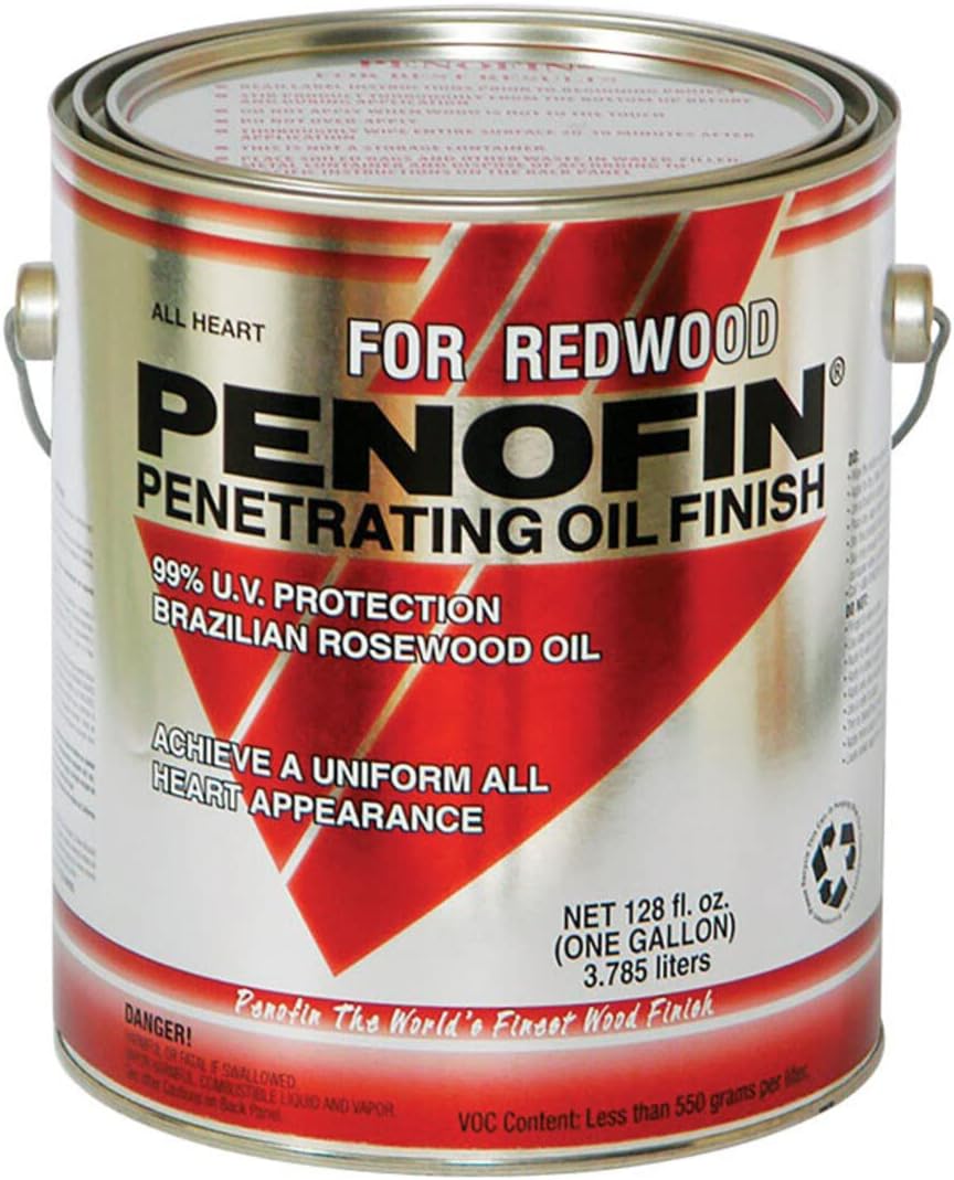 Penofin 1738186 All Heart Transparent Redwood Oil-Based Wood Stain44; 1 gal - Case of 4