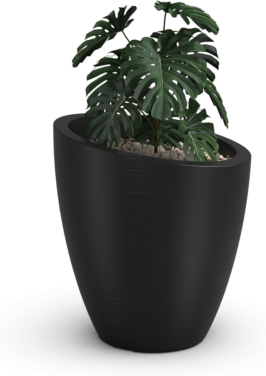 Mayne Modesto 20in Round Modern Planter, Neptune Blue | All season, Indoor/Outdoor, Double-wall design, Fade resistant, 15-year warranty