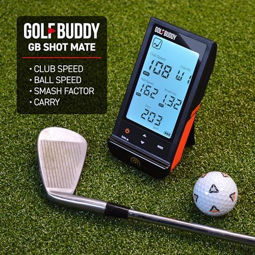 GOLFBUDDY Shot Mate Launch Monitor – Doppler Radar Golf Swing Analyzer, Ball & Club Speed, Smash Factor, Carry Distance, TFT LCD Display