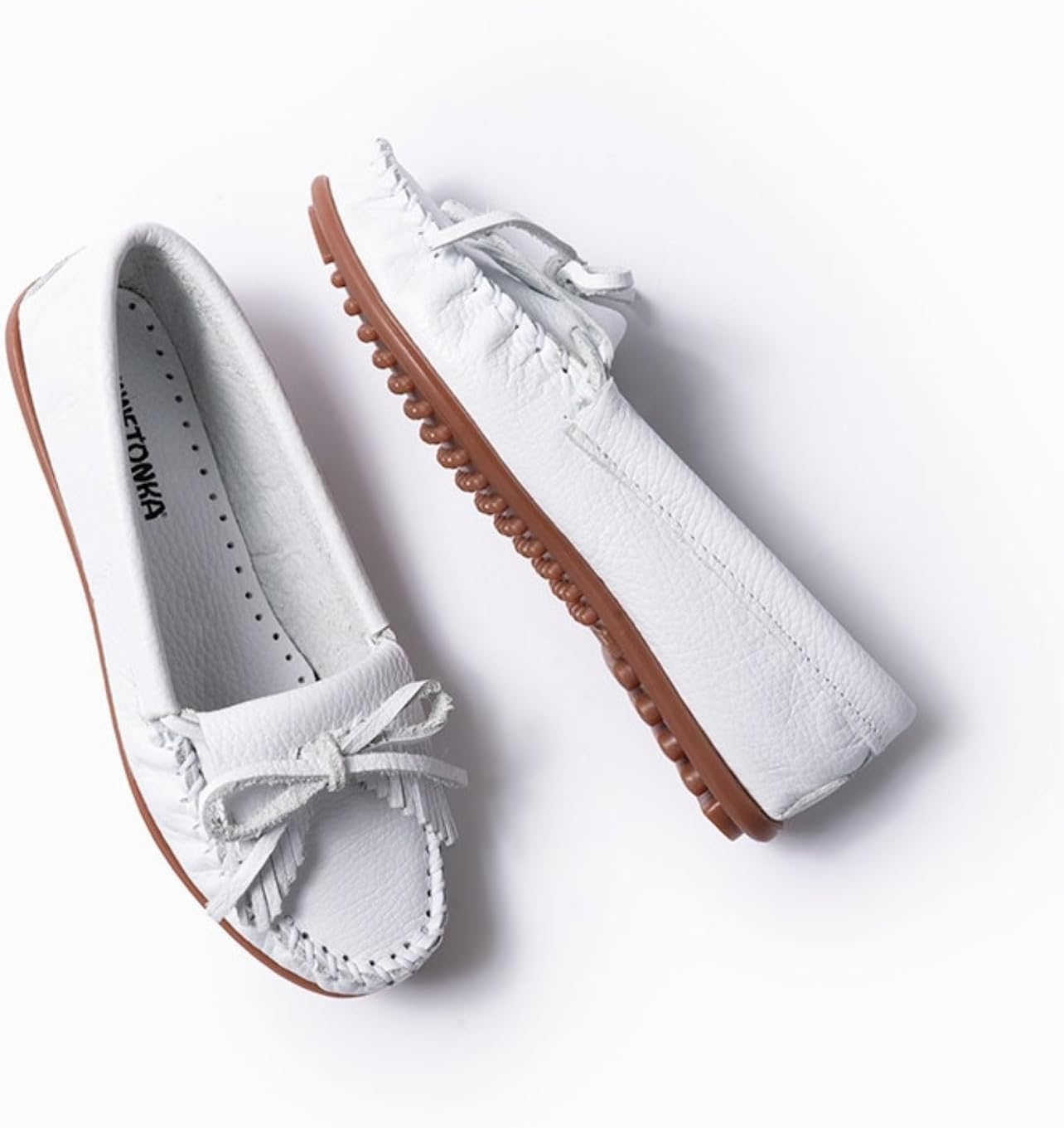 Minnetonka Women's Kilty Suede Hardsole Moccasin