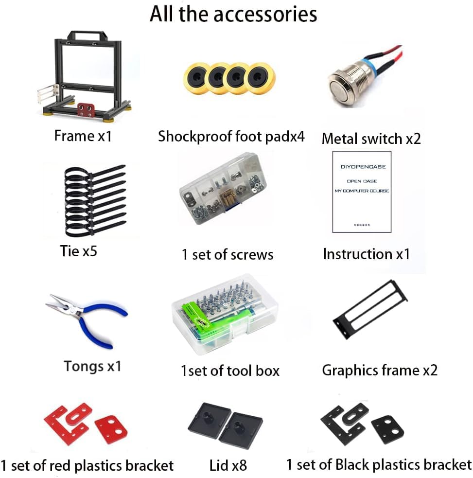 DIY Aluminium Pc Open Case Computer Chassis Test Bench Support Water Cooling Support Server Chassis Support Itx Matx ATX Eatx (2.M-ATX)