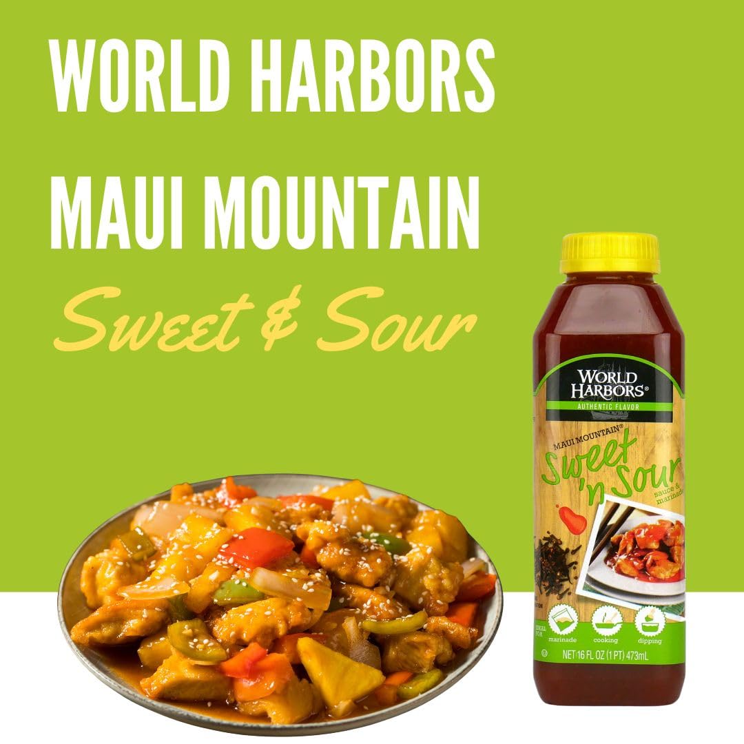 World Harbors Jamaican Jerk Sauce Sweet & Spicy Marinade for Jamaican Jerky Seasoning Chicken, Sirloin, Shrimp Jerk Seasoning Jamaican Style - Flavors for Dipping, Glazing 16 oz (Pack of 2)