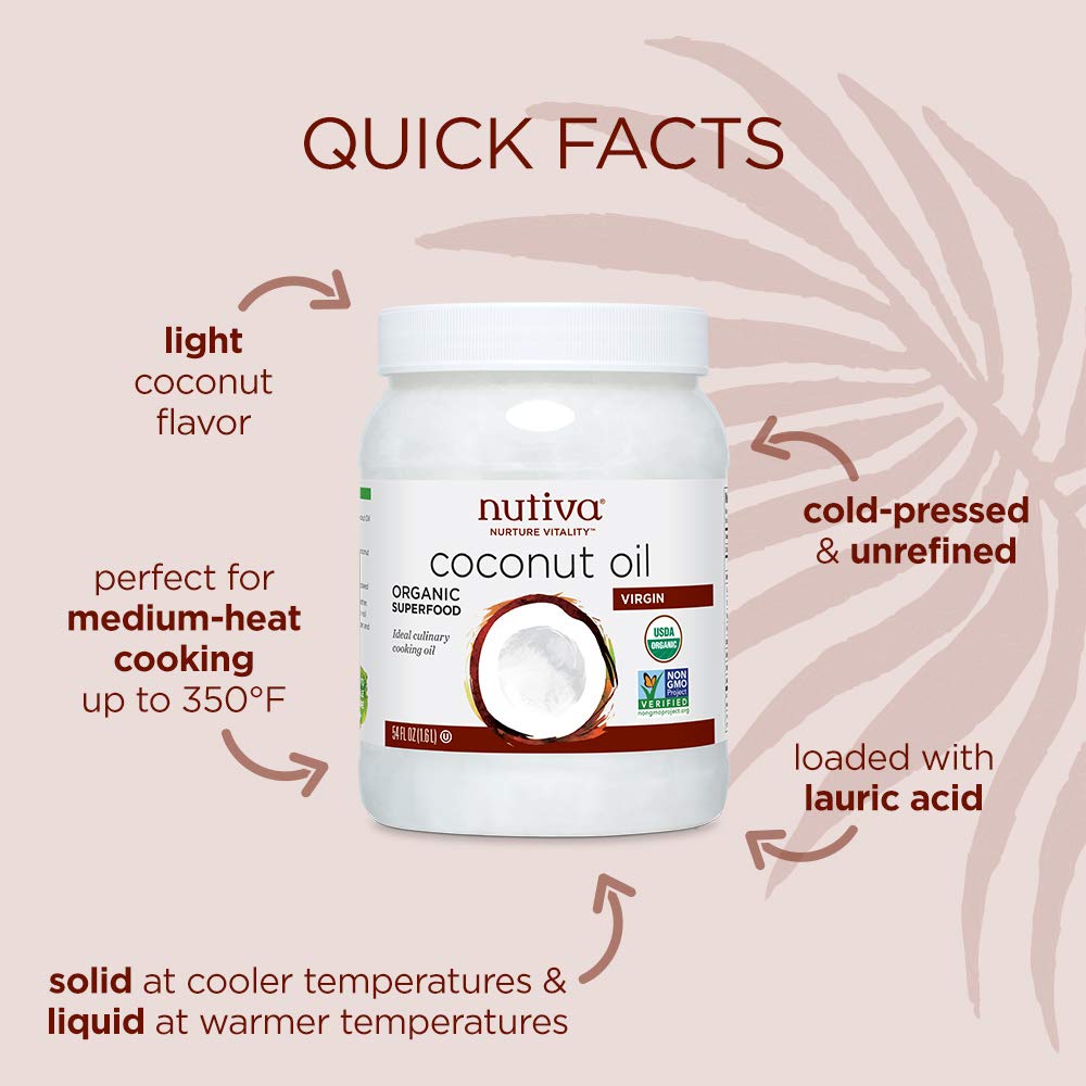 Nutiva Organic Cold-Pressed Virgin Coconut Oil, 54 Ounce & Organic Coconut Manna Puréed Coconut Butter, 15 Ounce (Pack of 2)