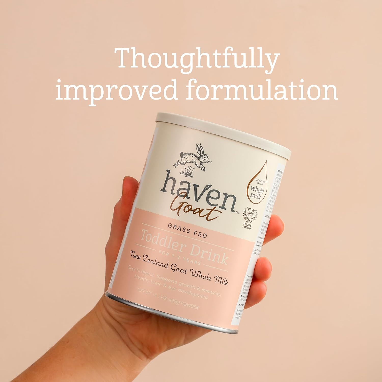 Haven A2 Cow Toddler Formula, Whole Milk, 12+ Months, 14.1oz | No Added Sugar, No Seed Oils, DHA Omega-3, Grass-Fed New Zealand Milk, Probiotics & Prebiotics, Lutein, Easy to Digest